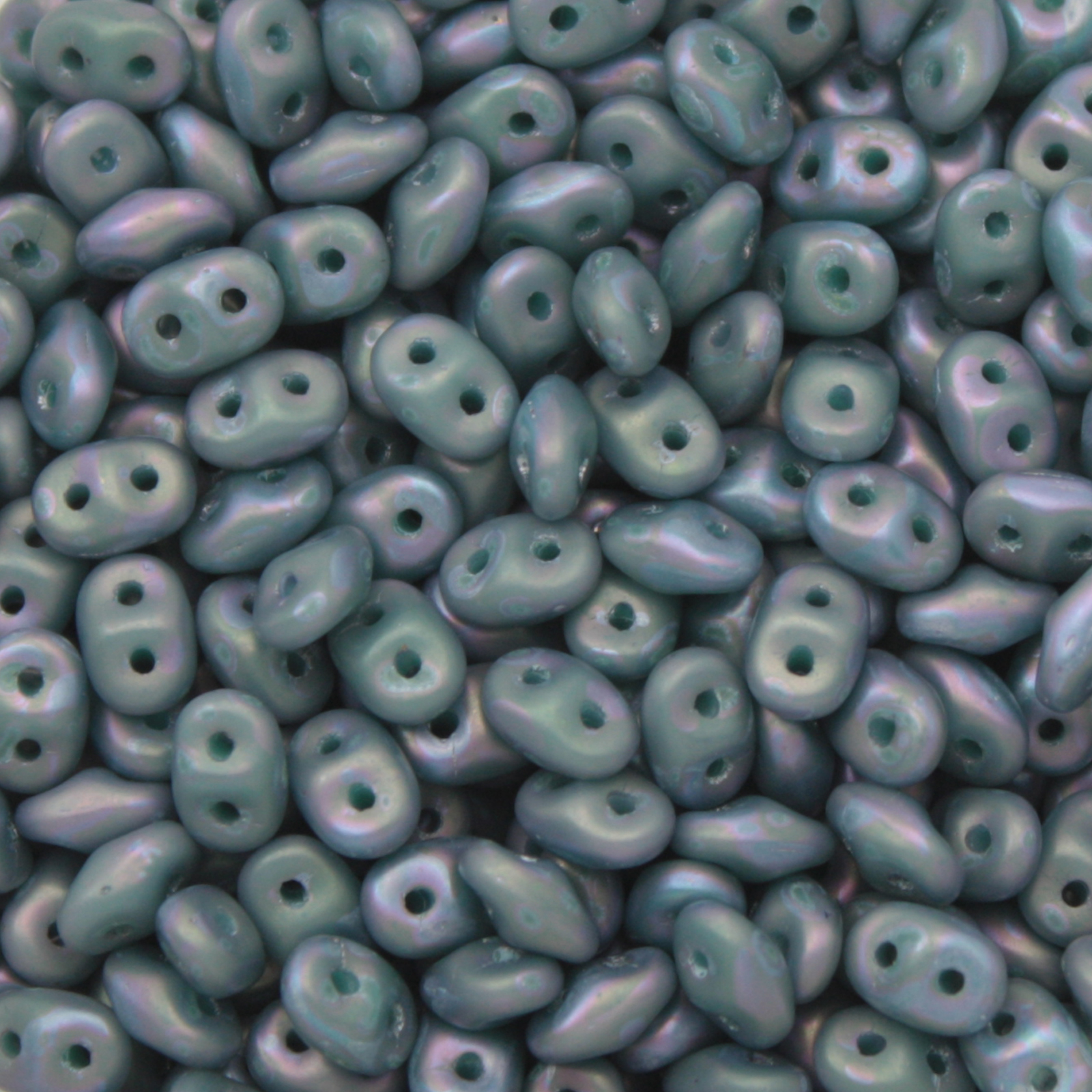 superduo seed beads 5x2,5mm - matte opaque turquoise nebula | 10gr