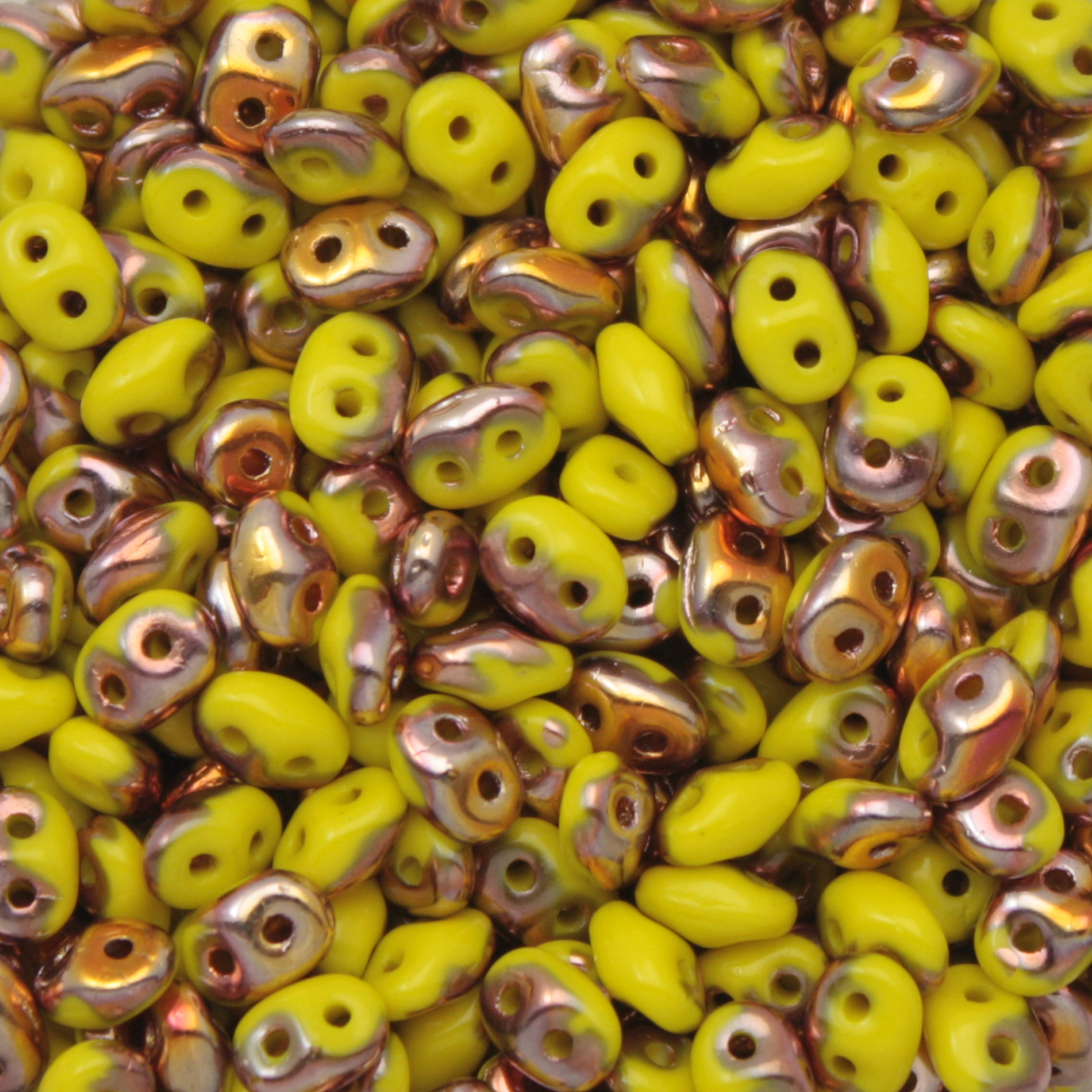 superduo perlen 5x2,5mm opaque jonquil capri gold | 10gr