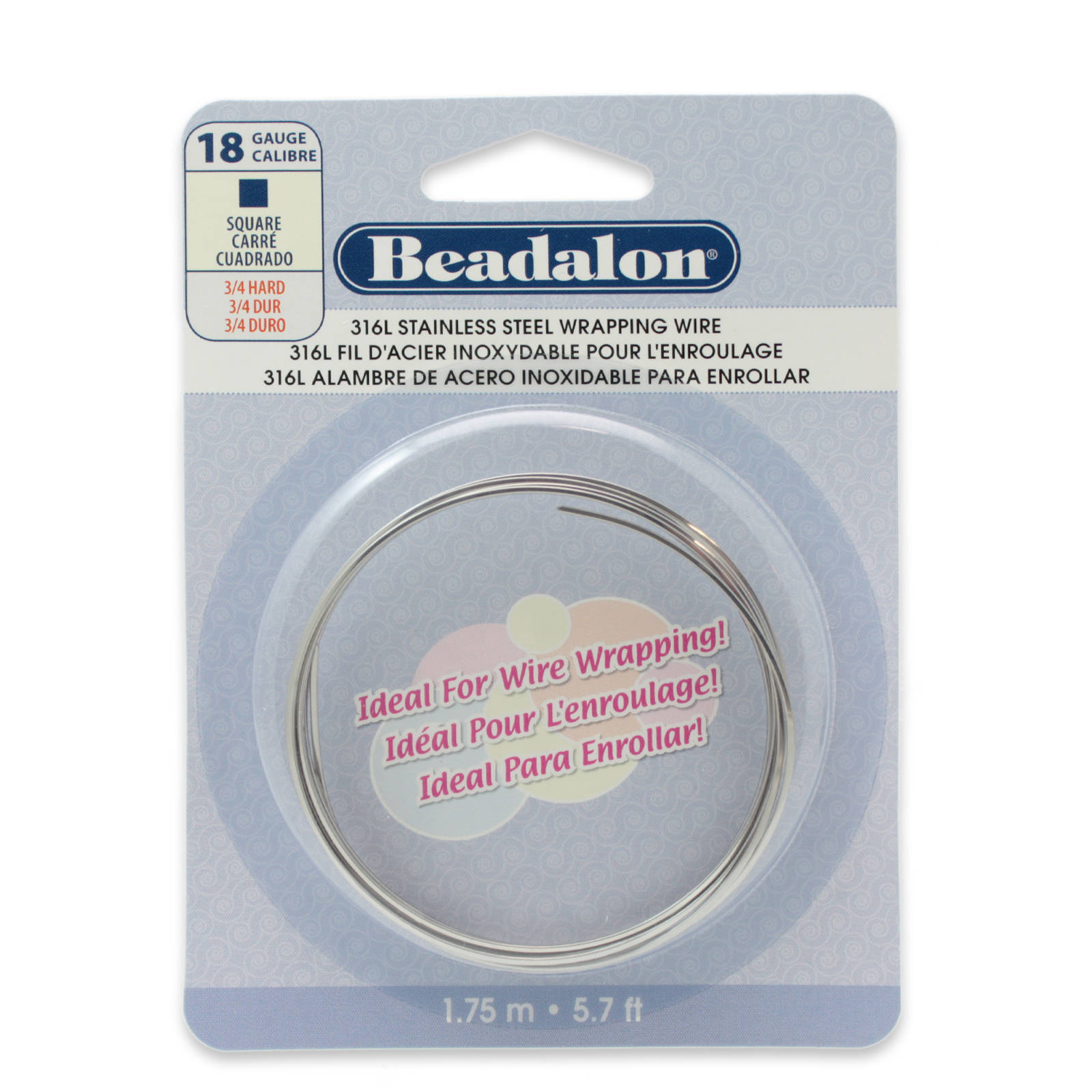 square 316l stainless steel wire - diameter 1mm - 1,75mt spool | 1pc