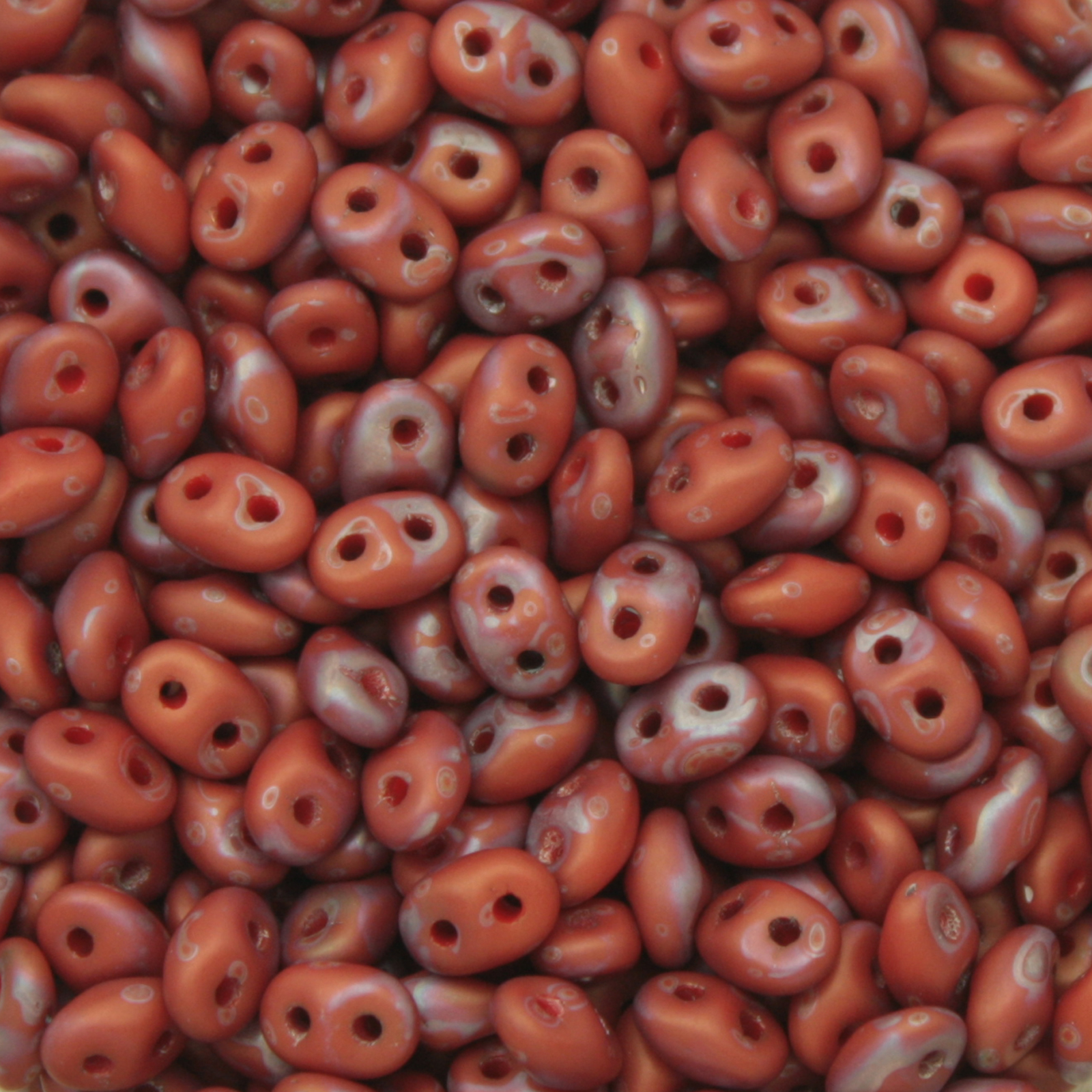 superduo seed beads 5x2,5mm - matte opaque red nebula | 10gr