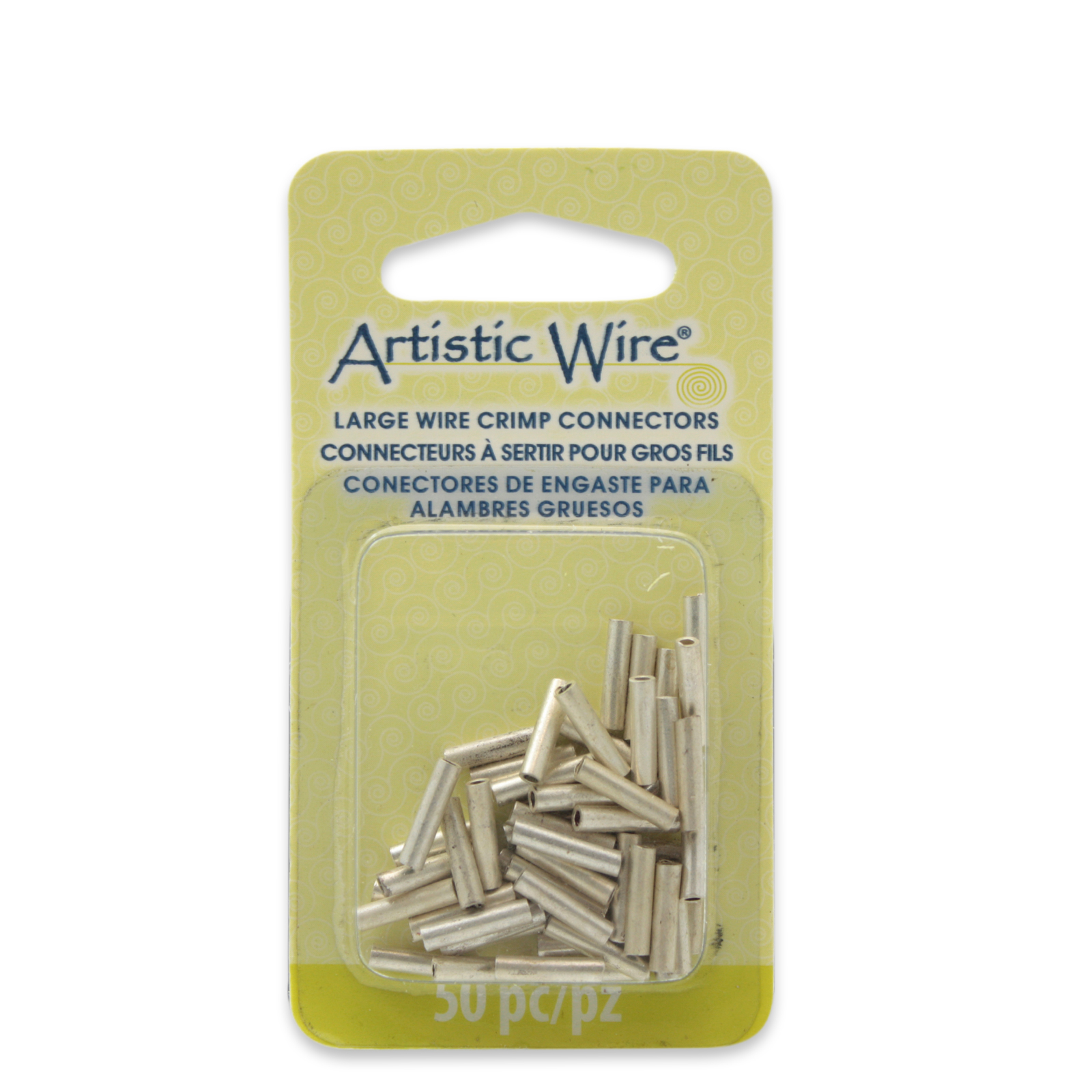 artistic wire crimp connector tube silver plated 1,3mm - 50 pieces | 1pc