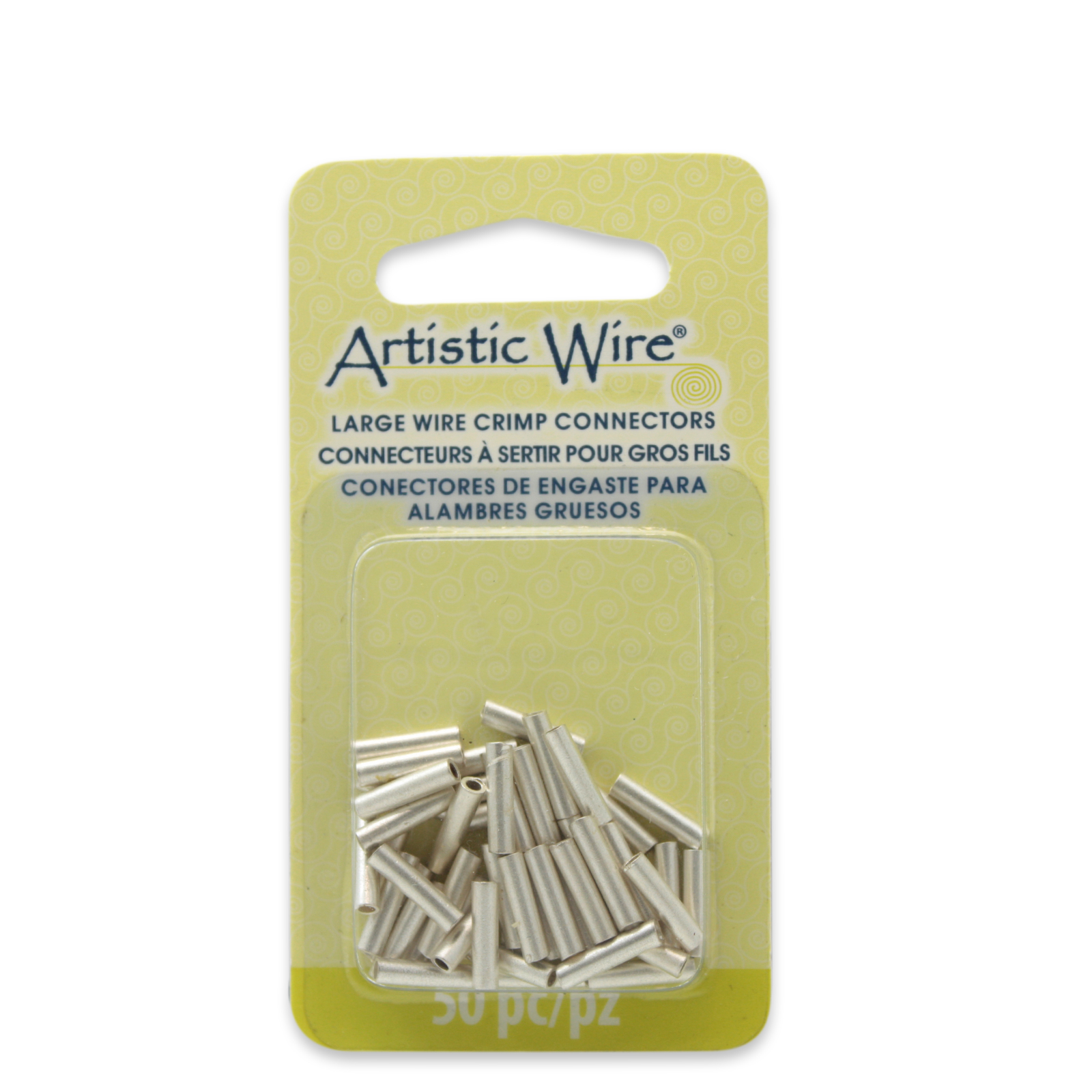 artistic wire crimp connector tube silver plated 1,6mm - 50 pieces | 1pc