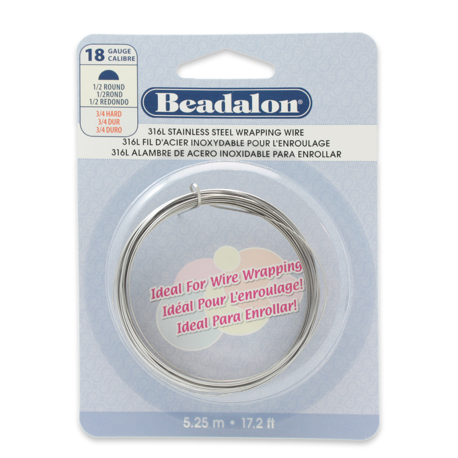 half round 316l stainless steel wire - diameter 1mm - 5,25mt spool | 1pc