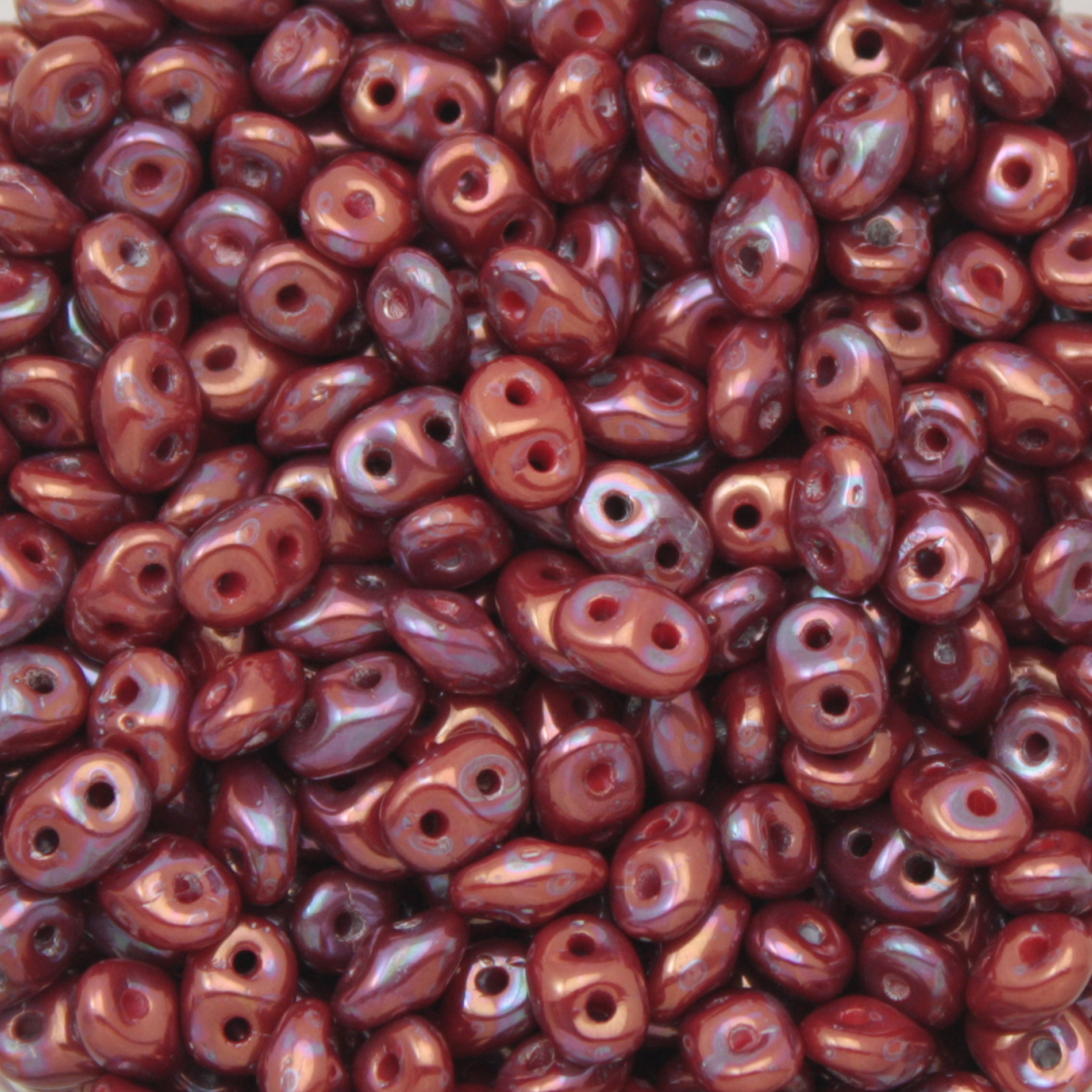 superduo perlen 5x2,5mm opaque red nebula | 10gr