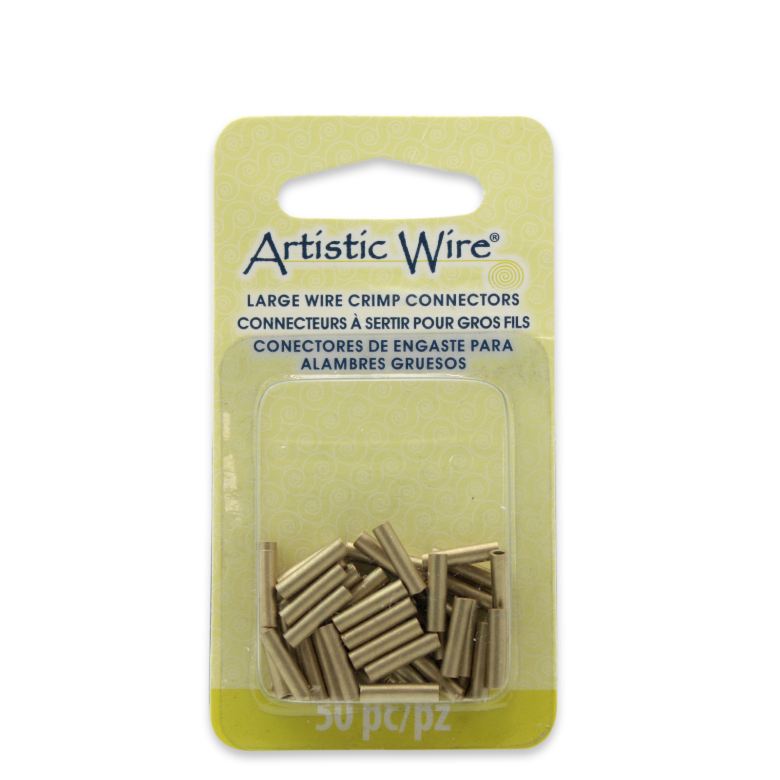 artistic wire crimp connector tube brass color 1,6mm - 50 pieces | 1pc