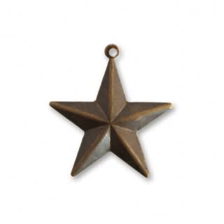 vintaj natural brass starburst charm 25x12mm | 1pc