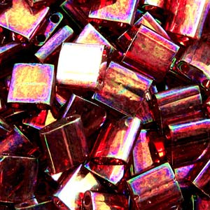 miyuki tila beads - rose/gold rainbow luster 5mm | 5gr