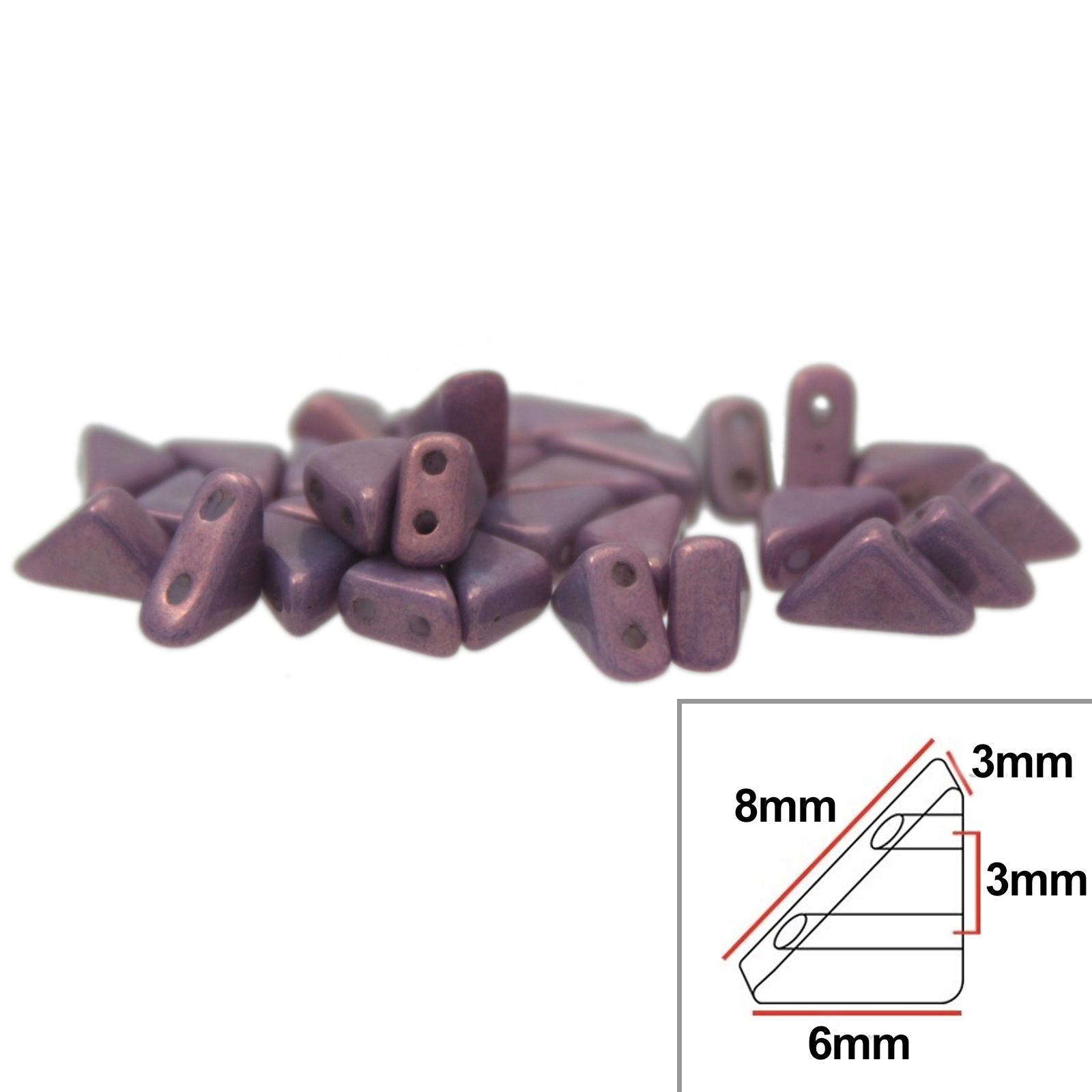 tango glasperlen - lila vega luster - 8x6mm | 5gr