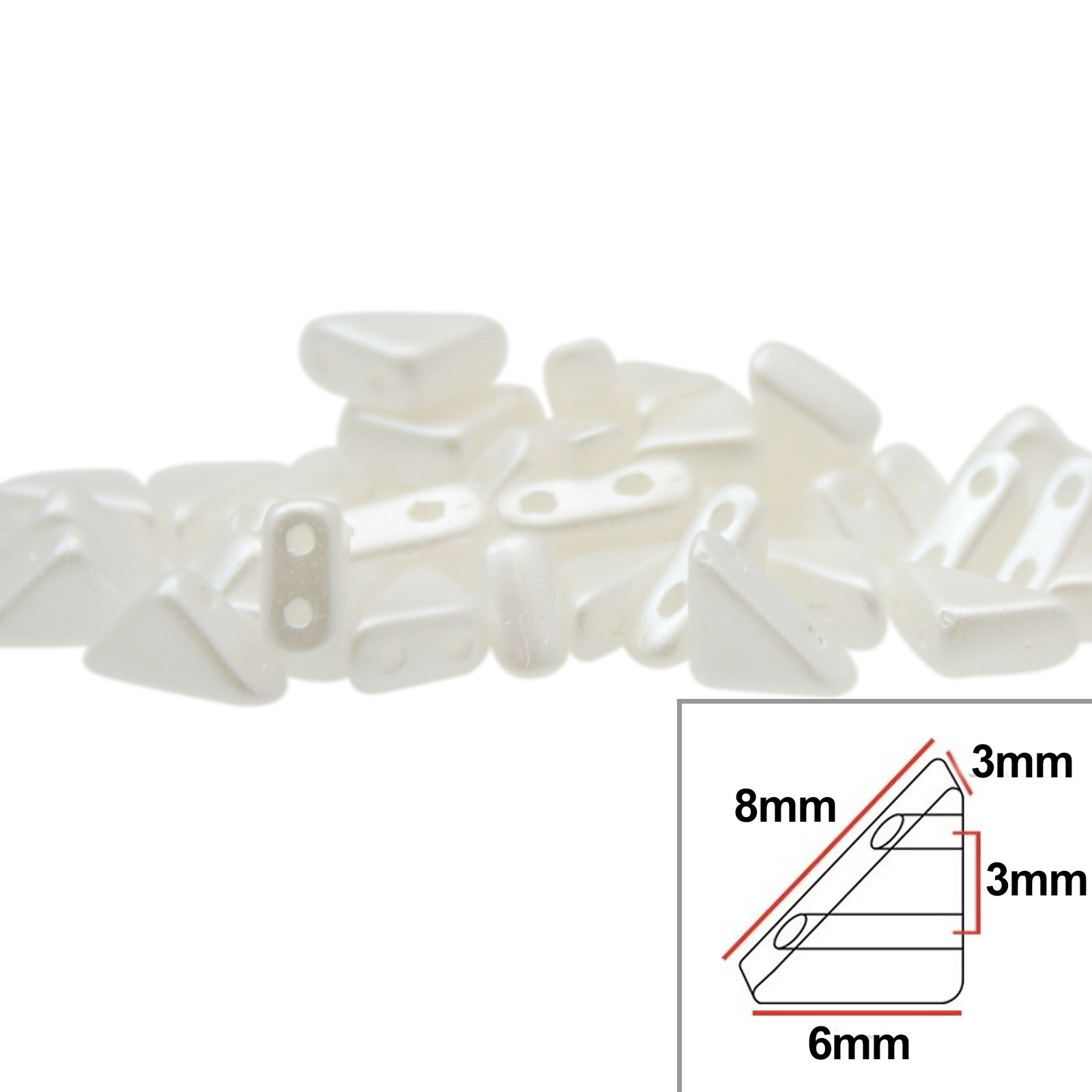 tango glasperlen - airy pearl white - 8x6mm | 5gr