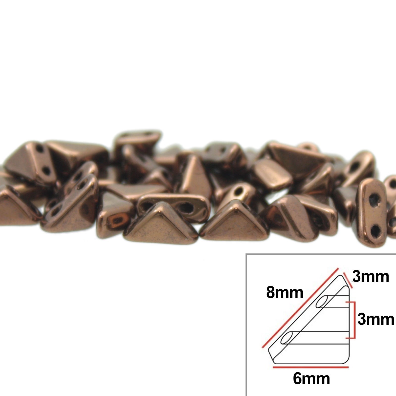tango glasperlen - dark bronze - 8x6mm | 5gr