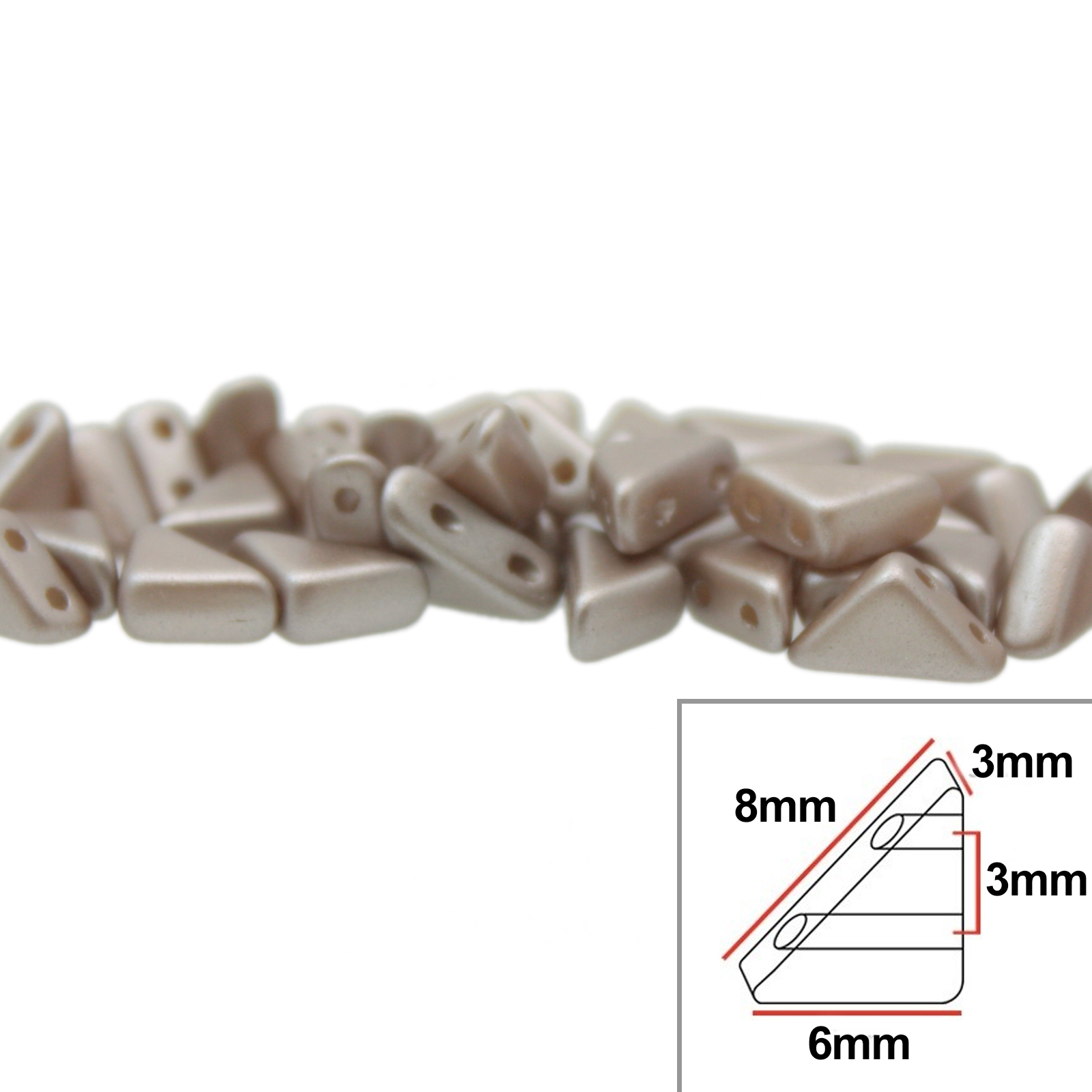 tango glasperlen - airy pearl cocoa - 8x6mm | 5gr