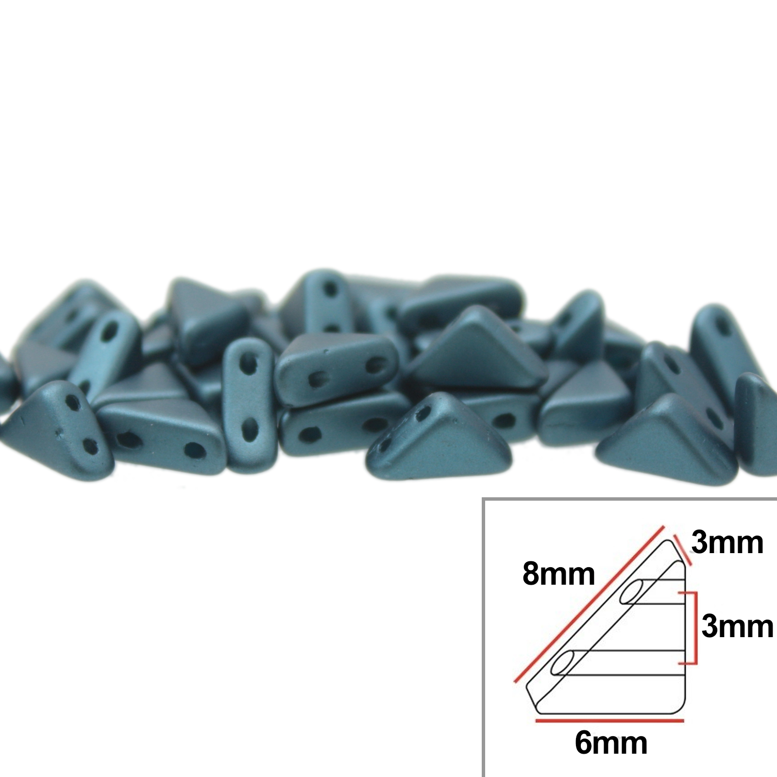 czech glass tango beads - pastel petrol - 8x6mm | 5gr