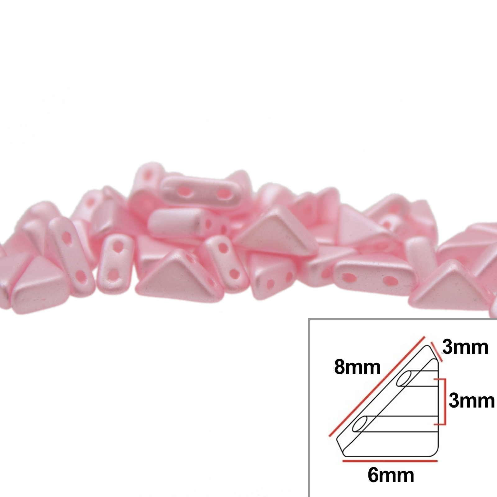 tango glasperlen - airy pearl pink - 8x6mm | 5gr