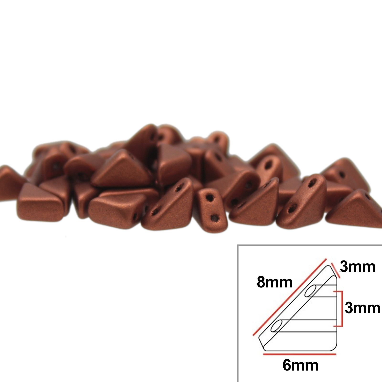 tango glasperlen - matte copper - 8x6mm | 5gr