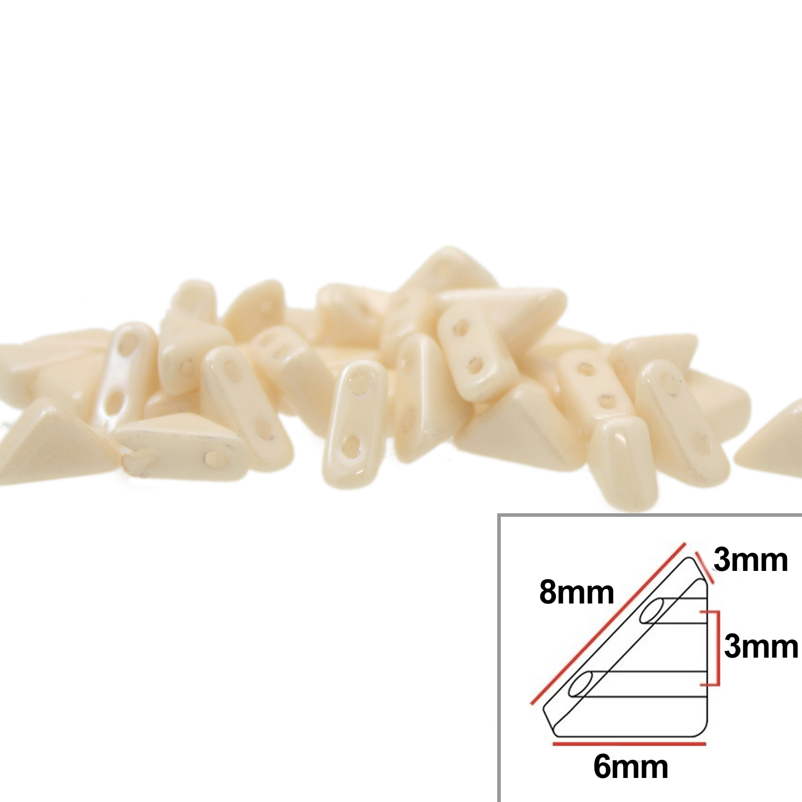 tango glasperlen - opaque luster champagne - 8x6mm | 5gr