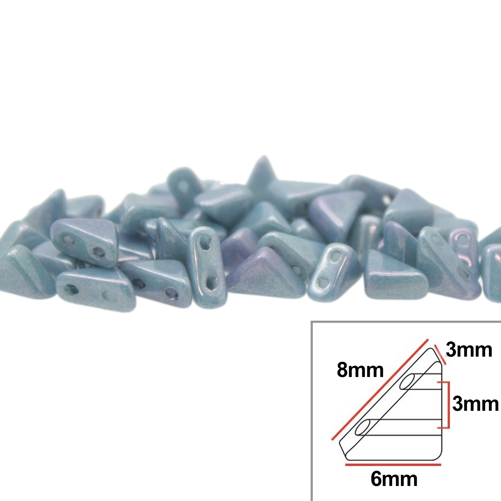 czech glass tango beads - luster metallic blue - 8x6mm | 5gr