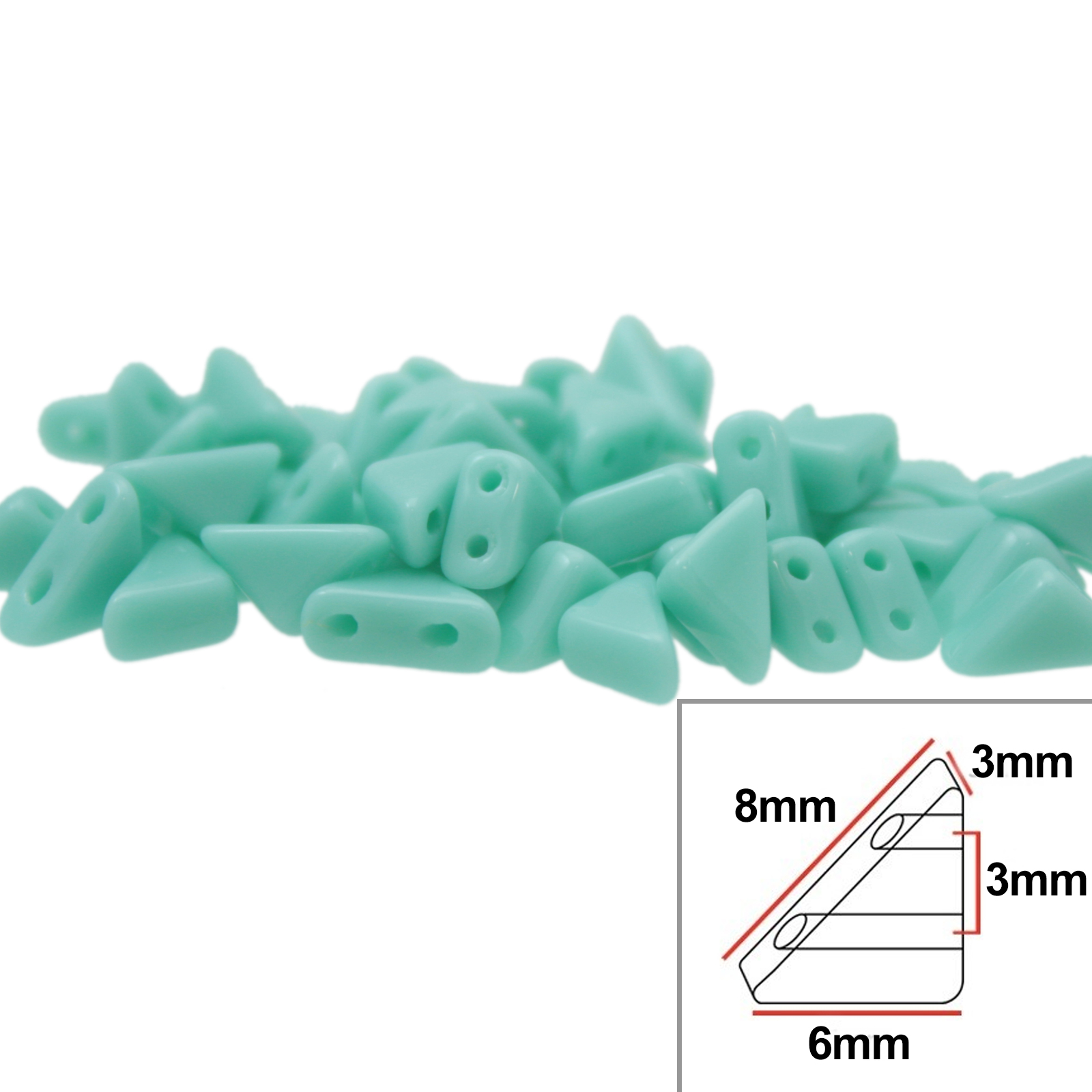 czech glass tango beads - opaque turquoise - 8x6mm | 5gr