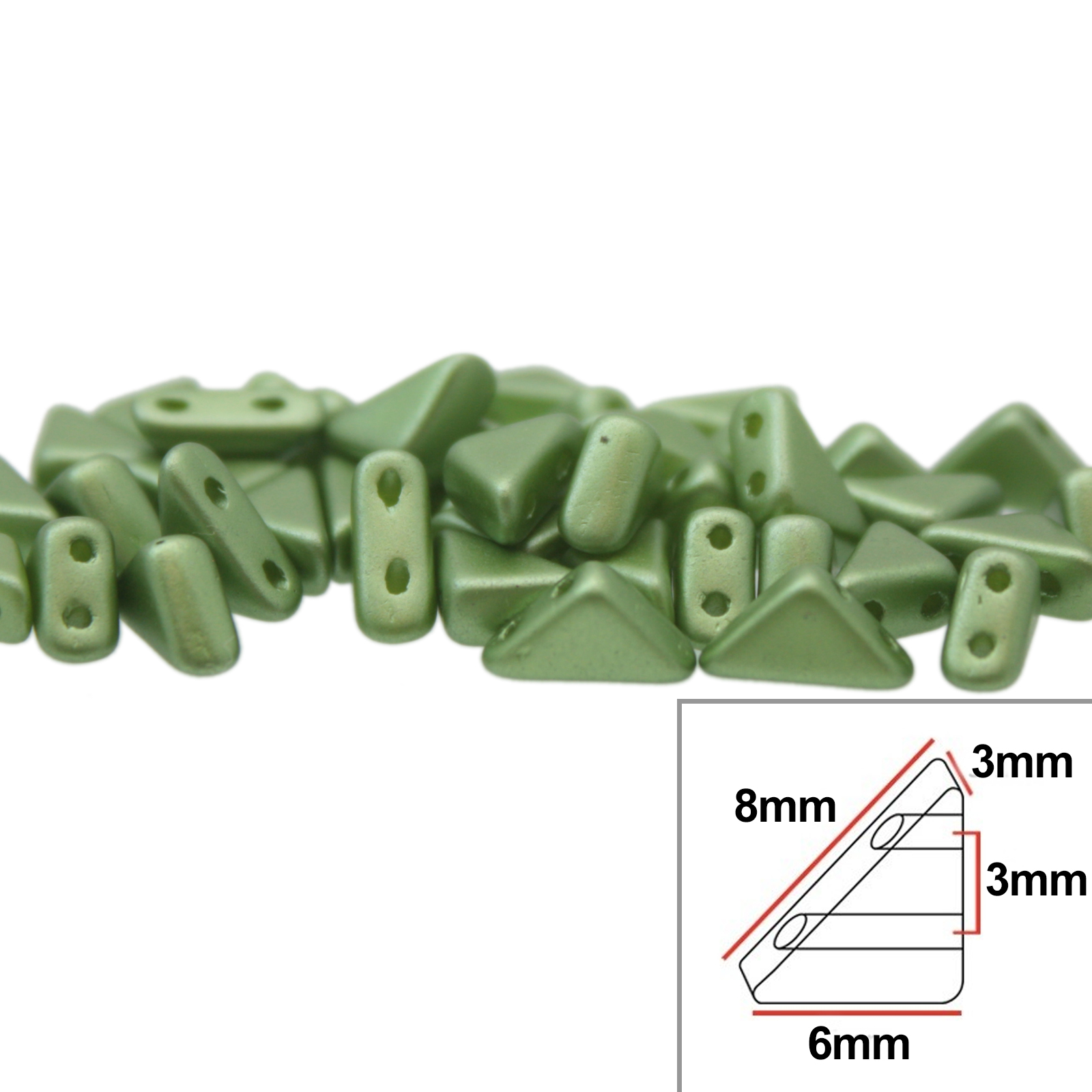 tango glasperlen - pastel olivine - 8x6mm | 5gr
