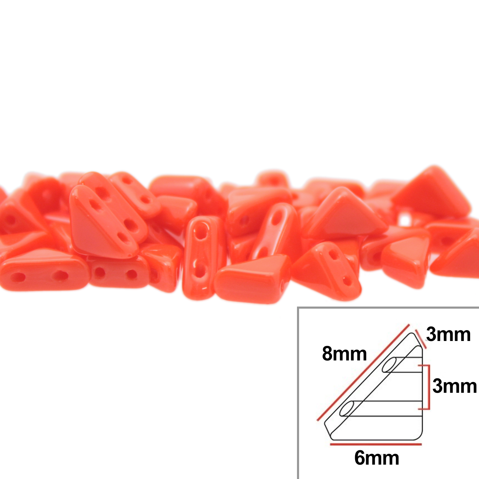 tango glasperlen - coral red - 8x6mm | 5gr