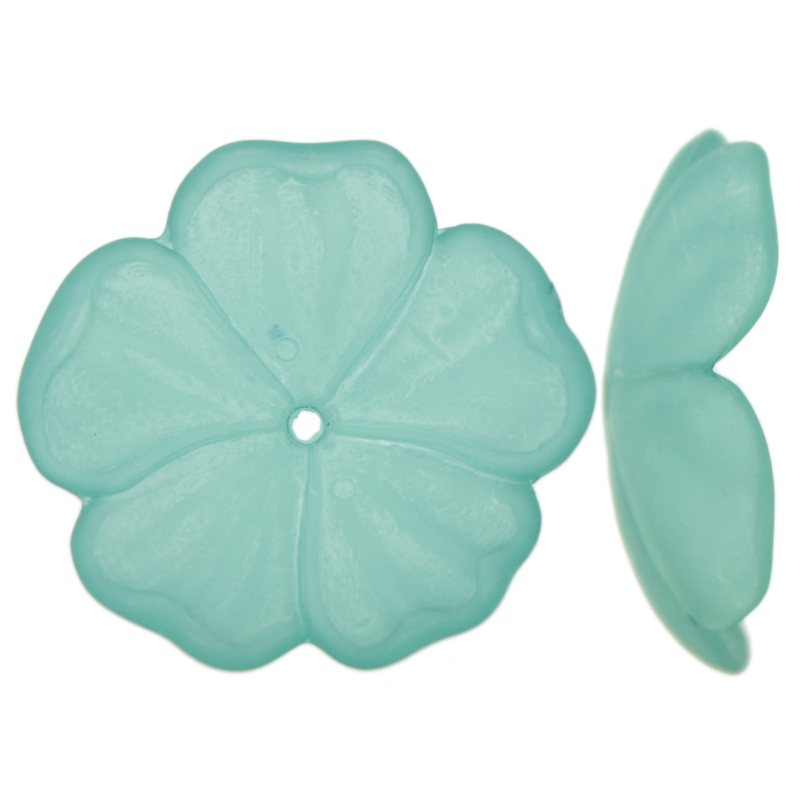 resin flower - frosted aqua green 40mm | 4pc