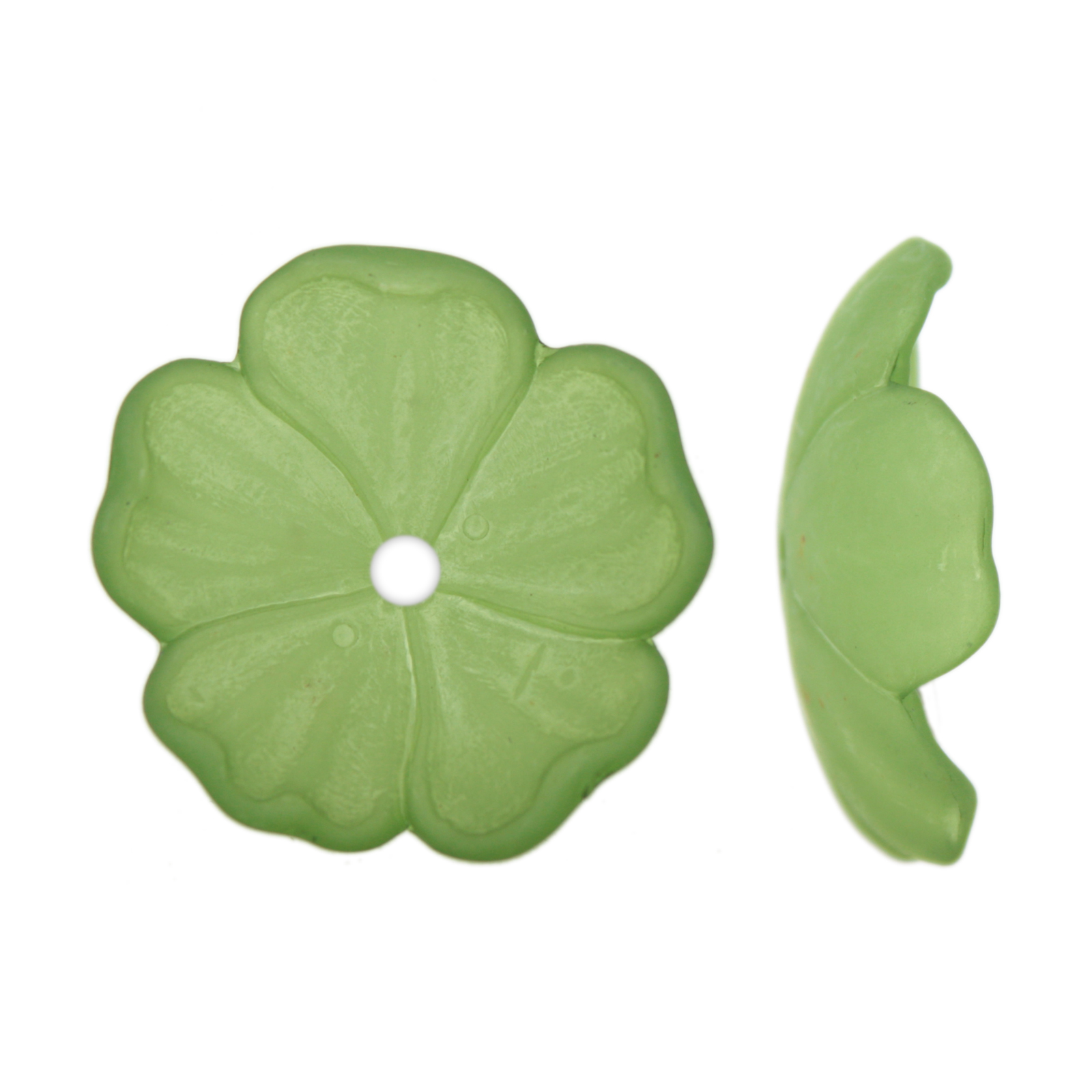 resin flower - frosted green 25mm | 4pc