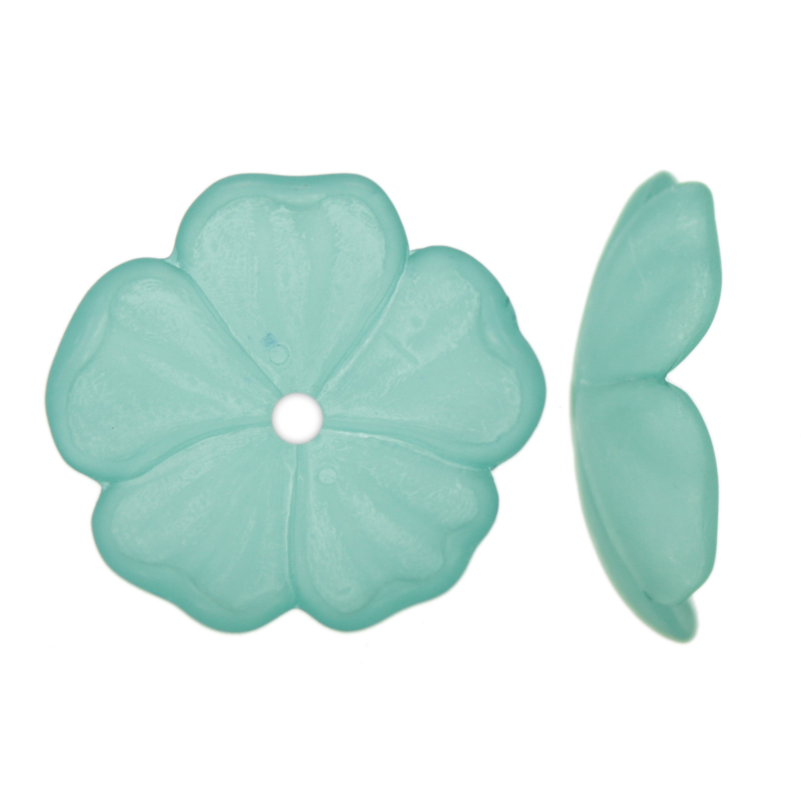 resin flower - frosted aqua green 25mm | 4pc