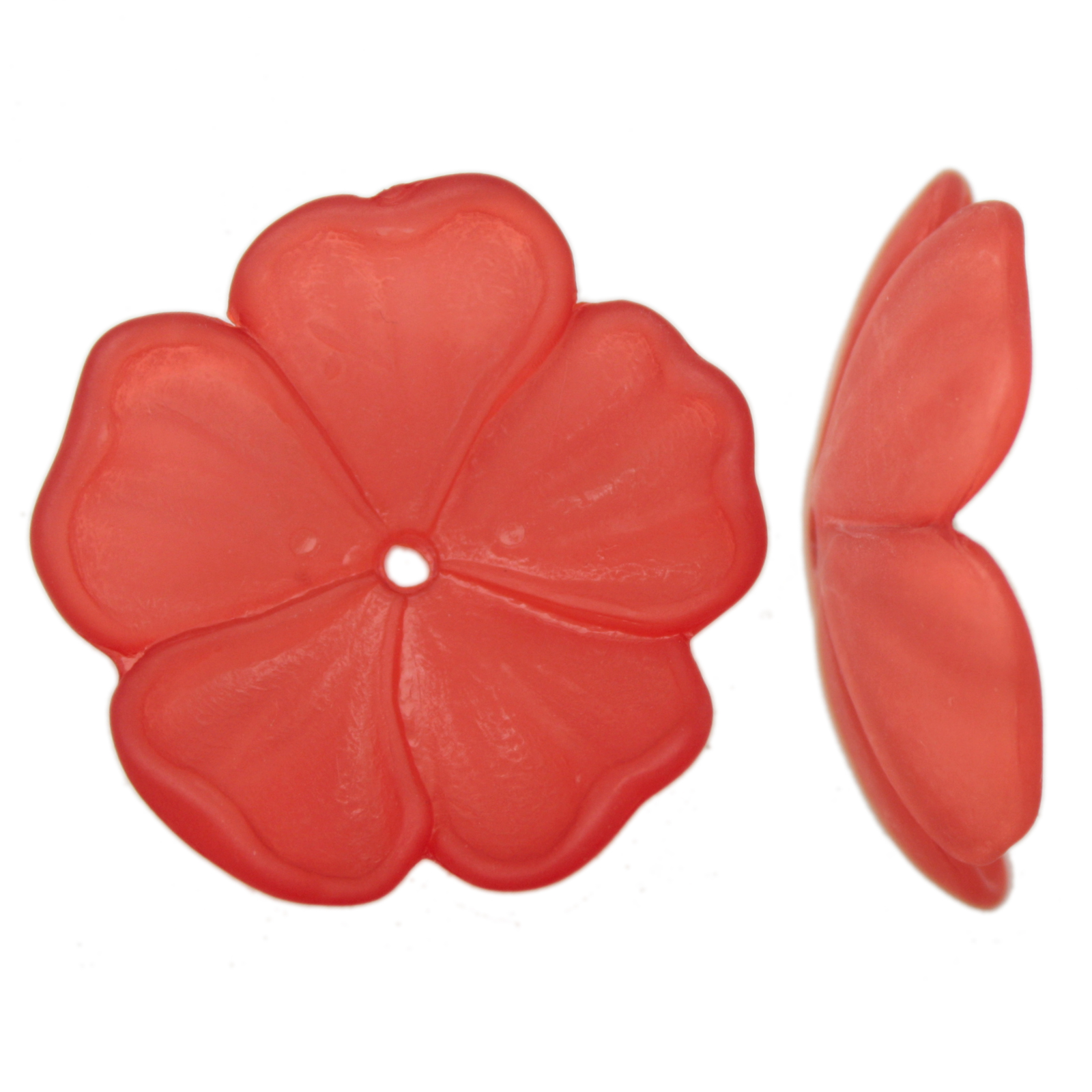 resin flower - frosted red 40mm | 4pc