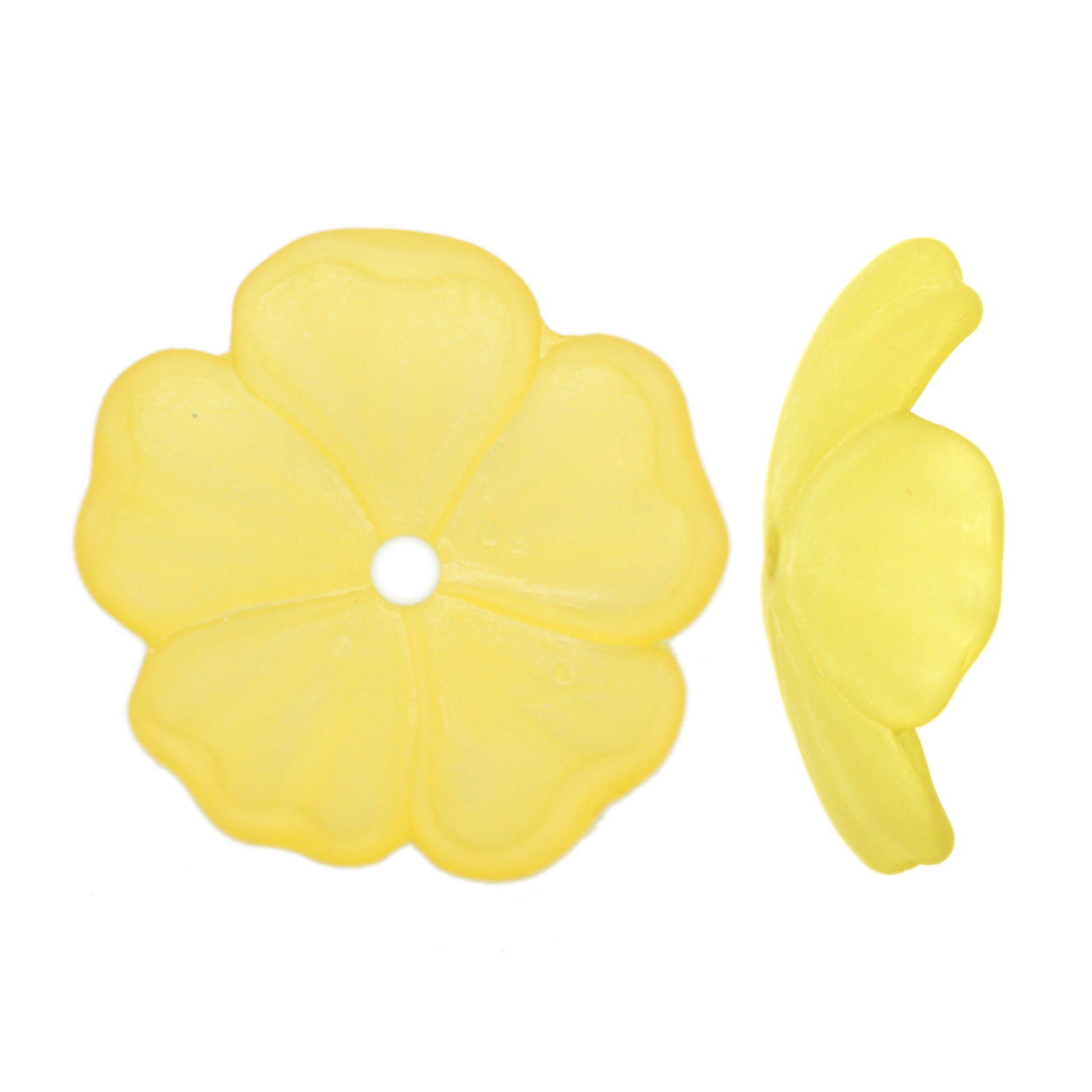 resin flower - frosted yellow 25mm | 4pc