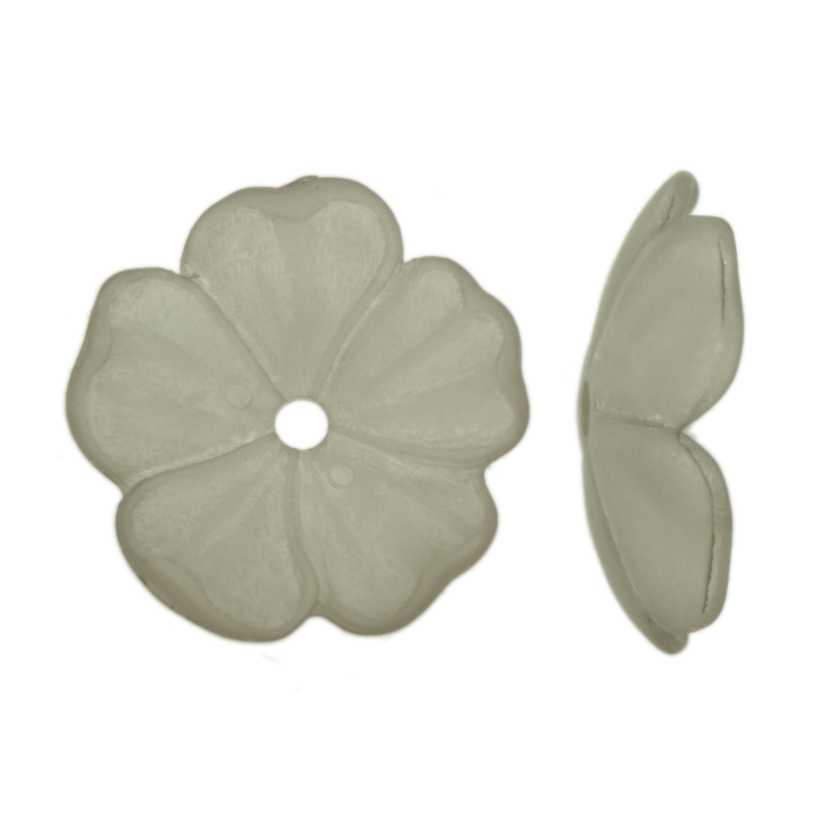 resin flower - frosted grey 25mm | 4pc