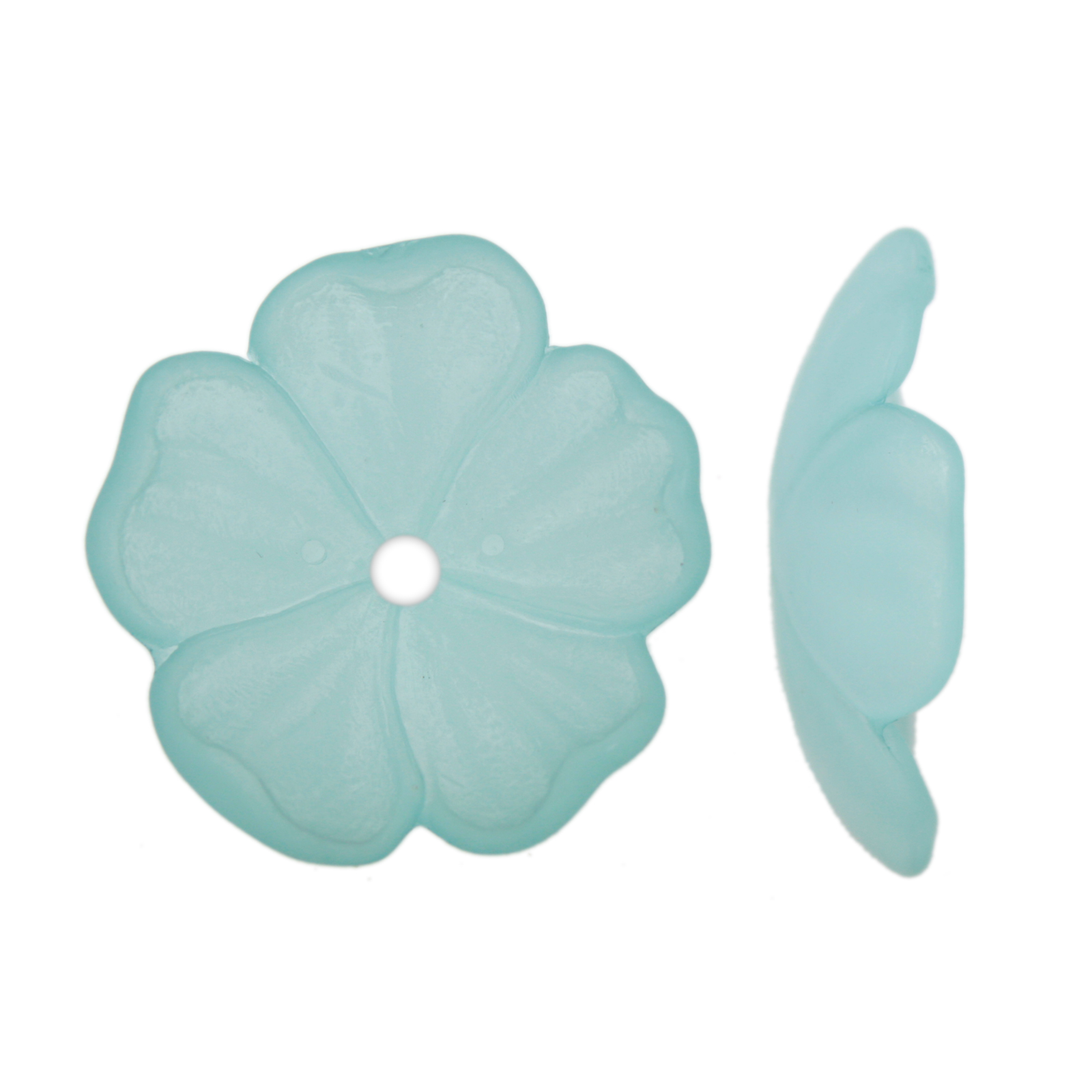resin flower - frosted light sky blue 25mm | 4pc