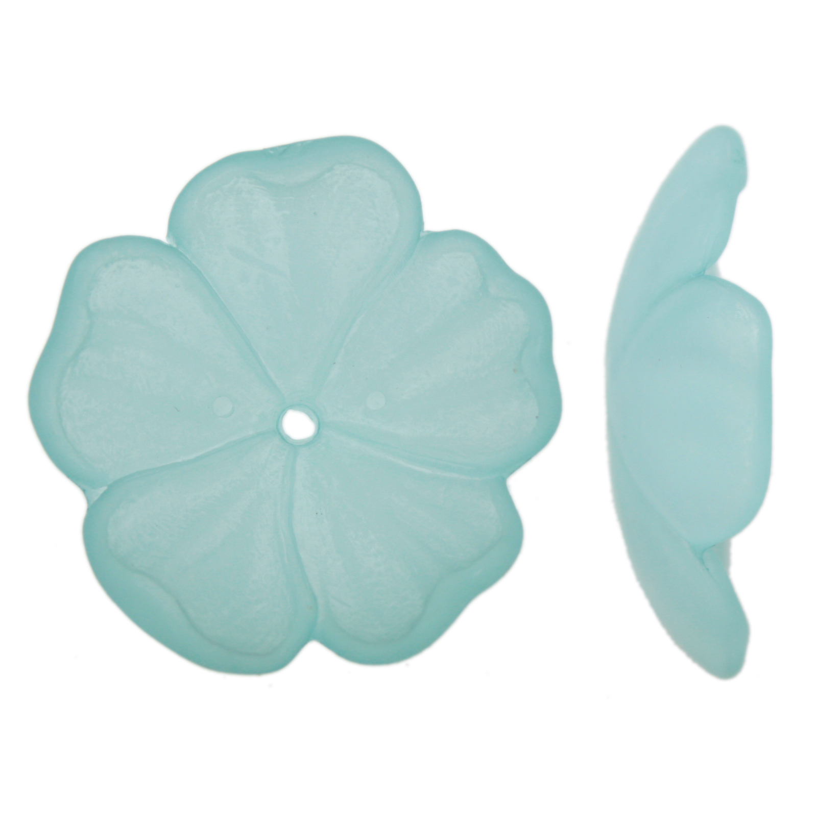 resin flower - frosted light sky blue 40mm | 4pc