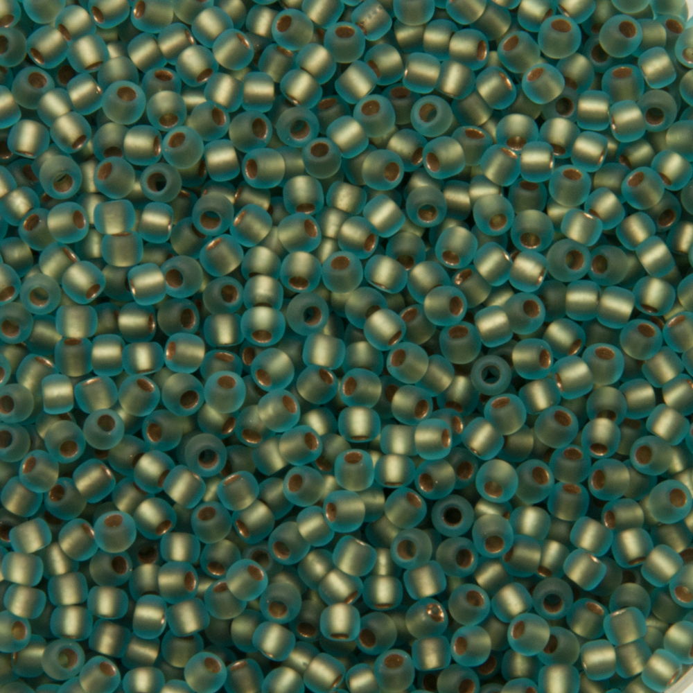rocaille toho seed beads 11/0 frosted gold lined aqua (995f) | 10gr
