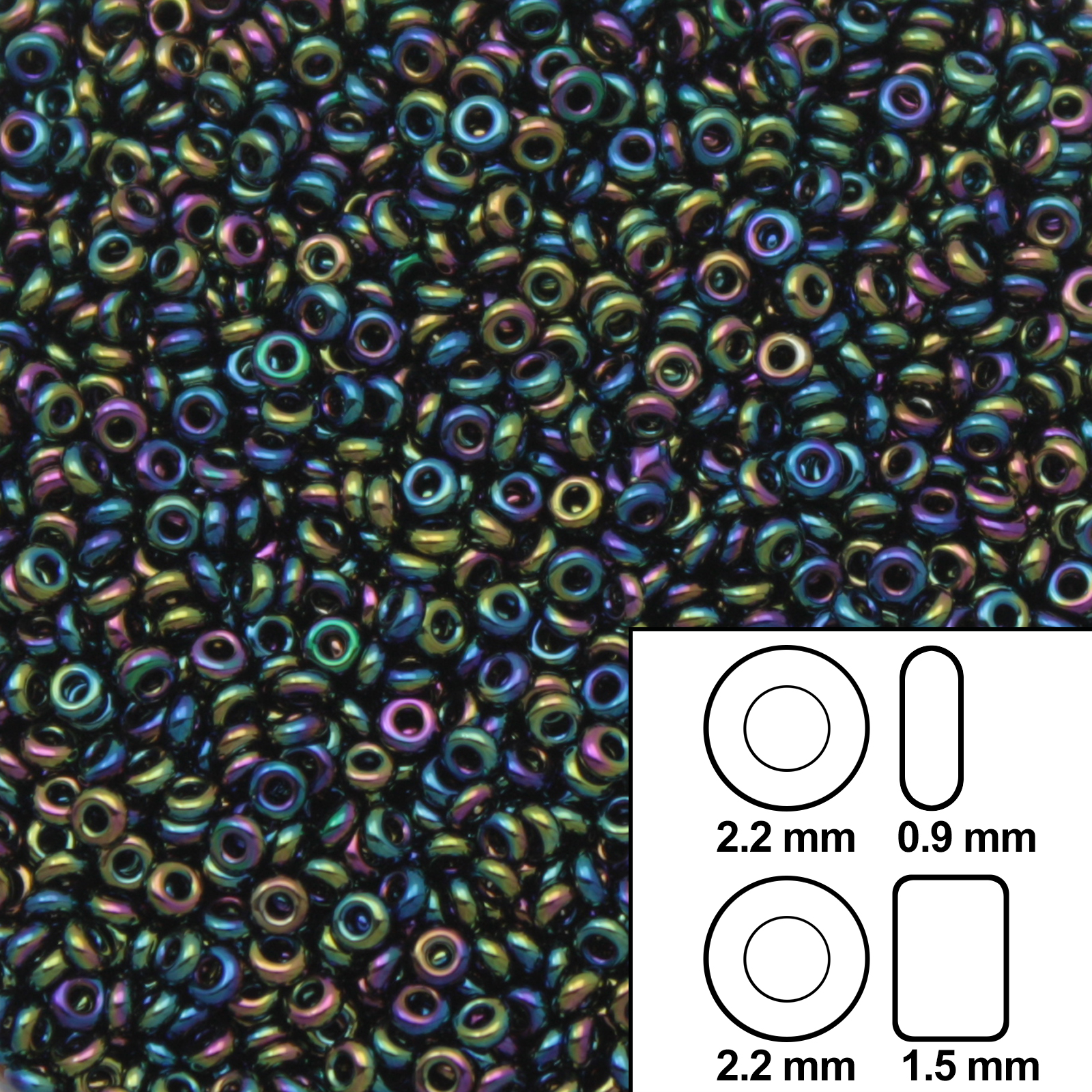 demi round toho seed beads 11/0 - metallic rainbow iris (86) | 10gr