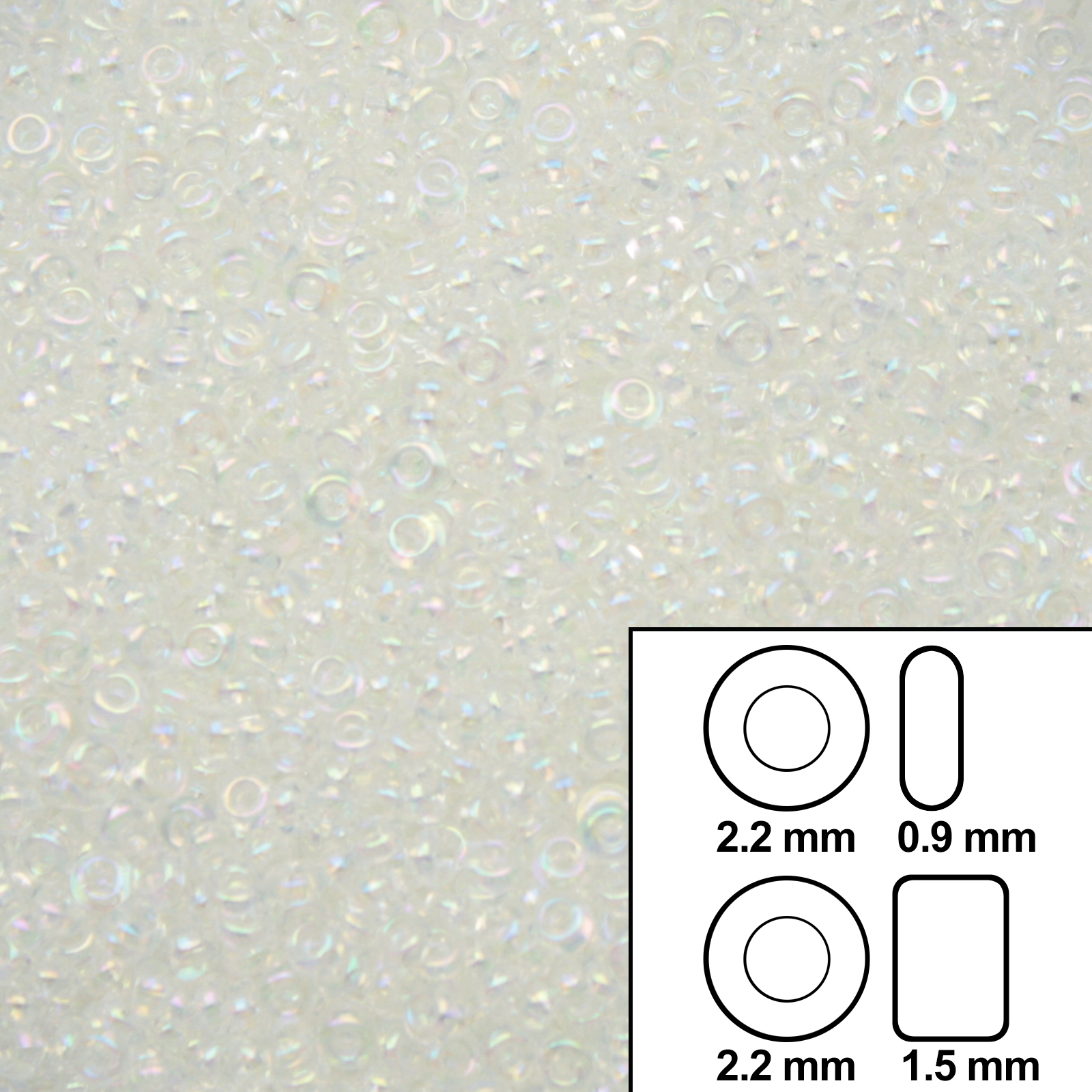 demi round toho 11/0 transparent rainbow crystal (161) | 10gr