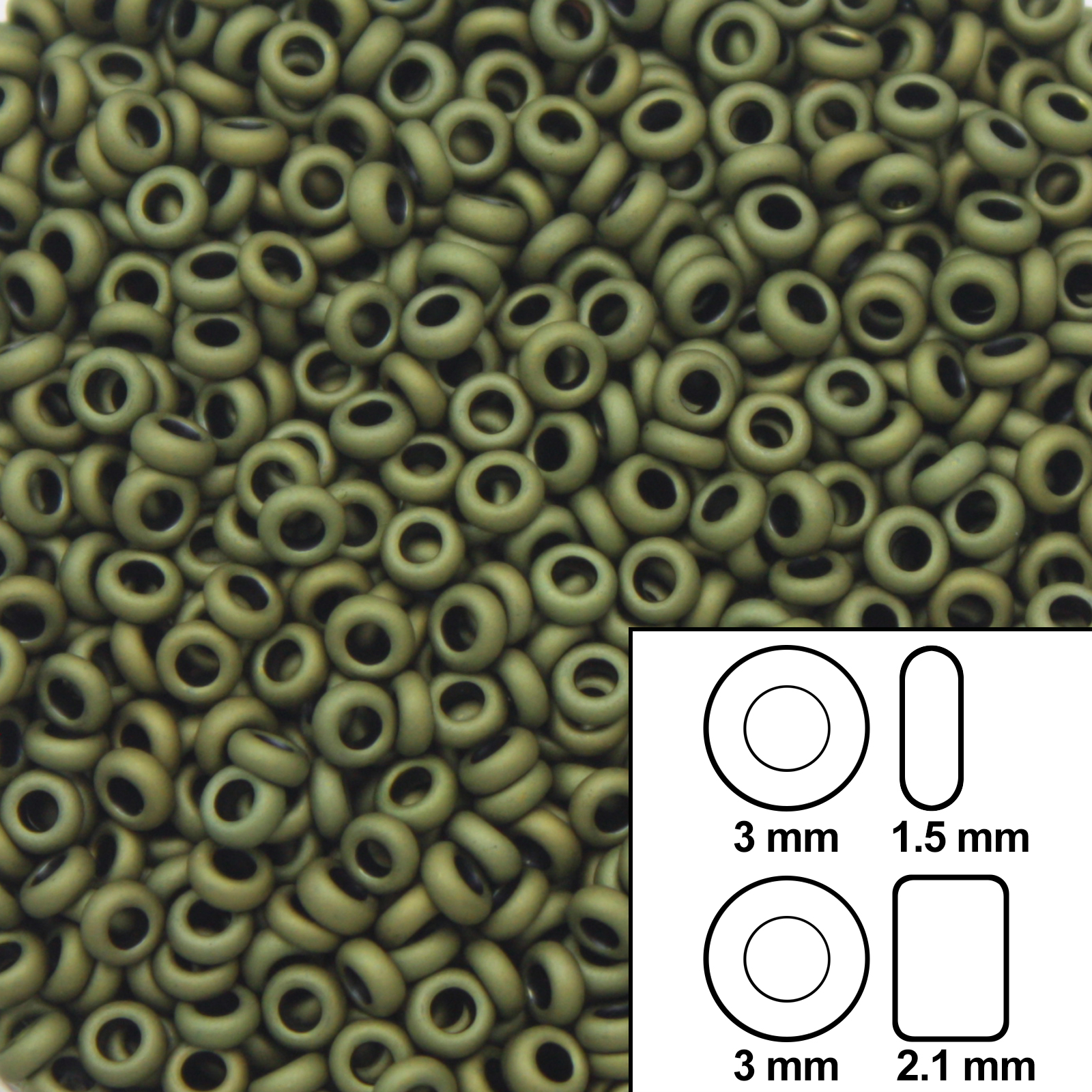 demi round toho 8/0 matte color dark olivine (617) | 5gr