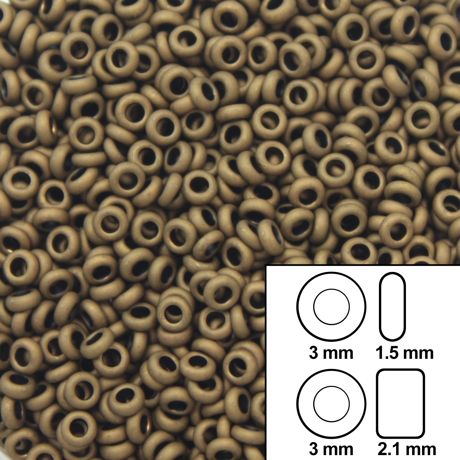 demi round toho seed beads 8/0 - matte color dark copper (702) | 5gr