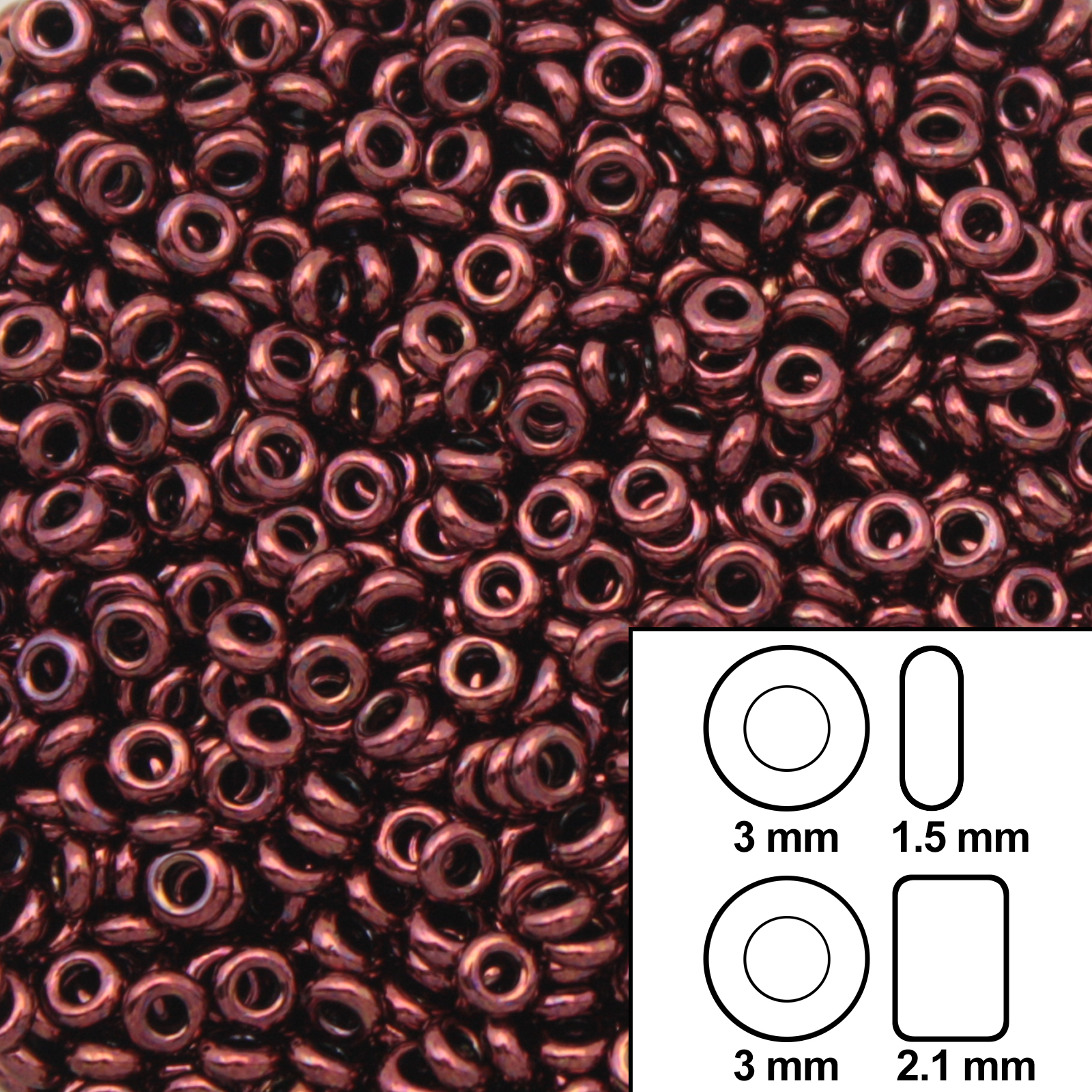 demi round toho seed beads 8/0 - dark bronze (222) | 5gr