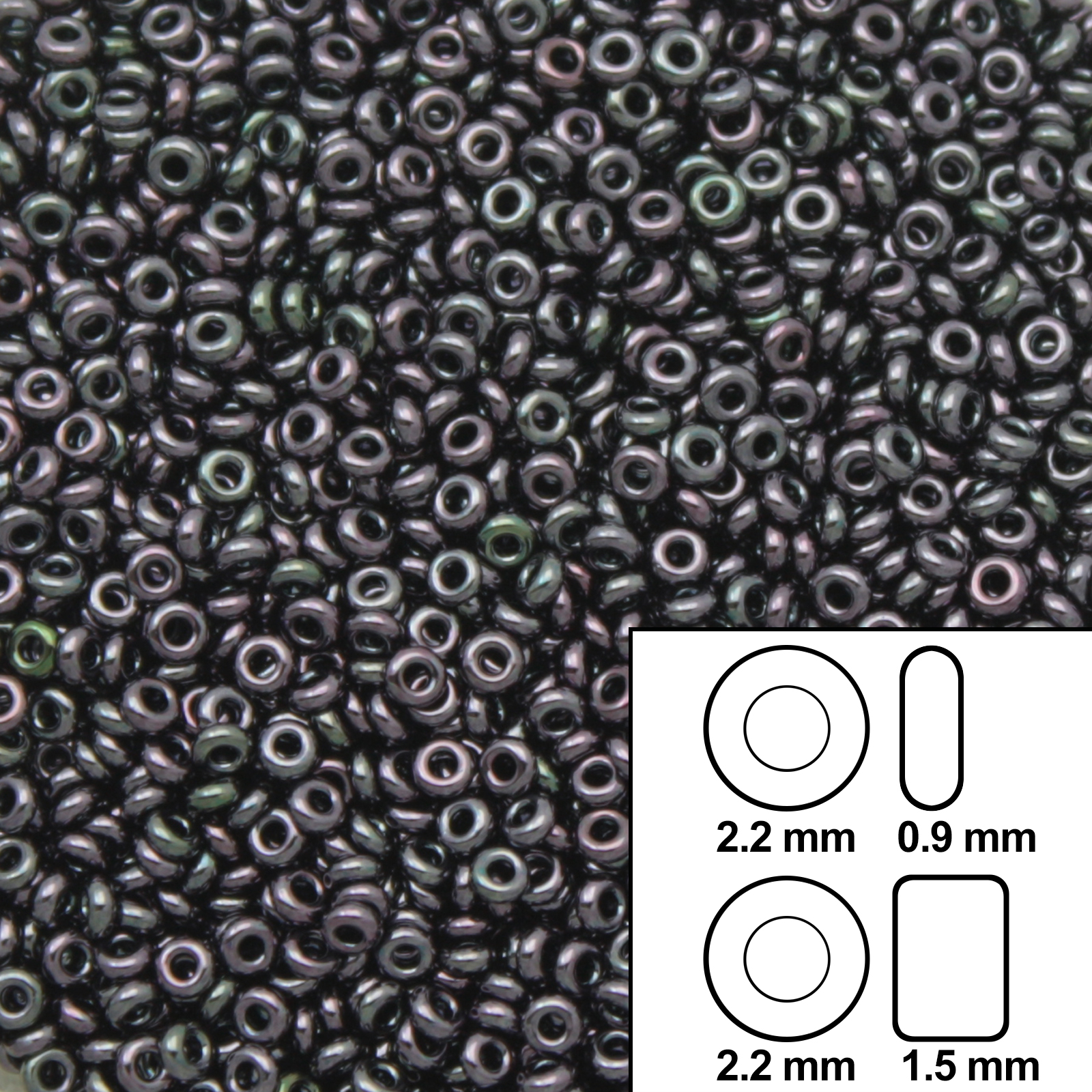 demi round toho 11/0 metallic amethyst gunmetal (90) | 10gr