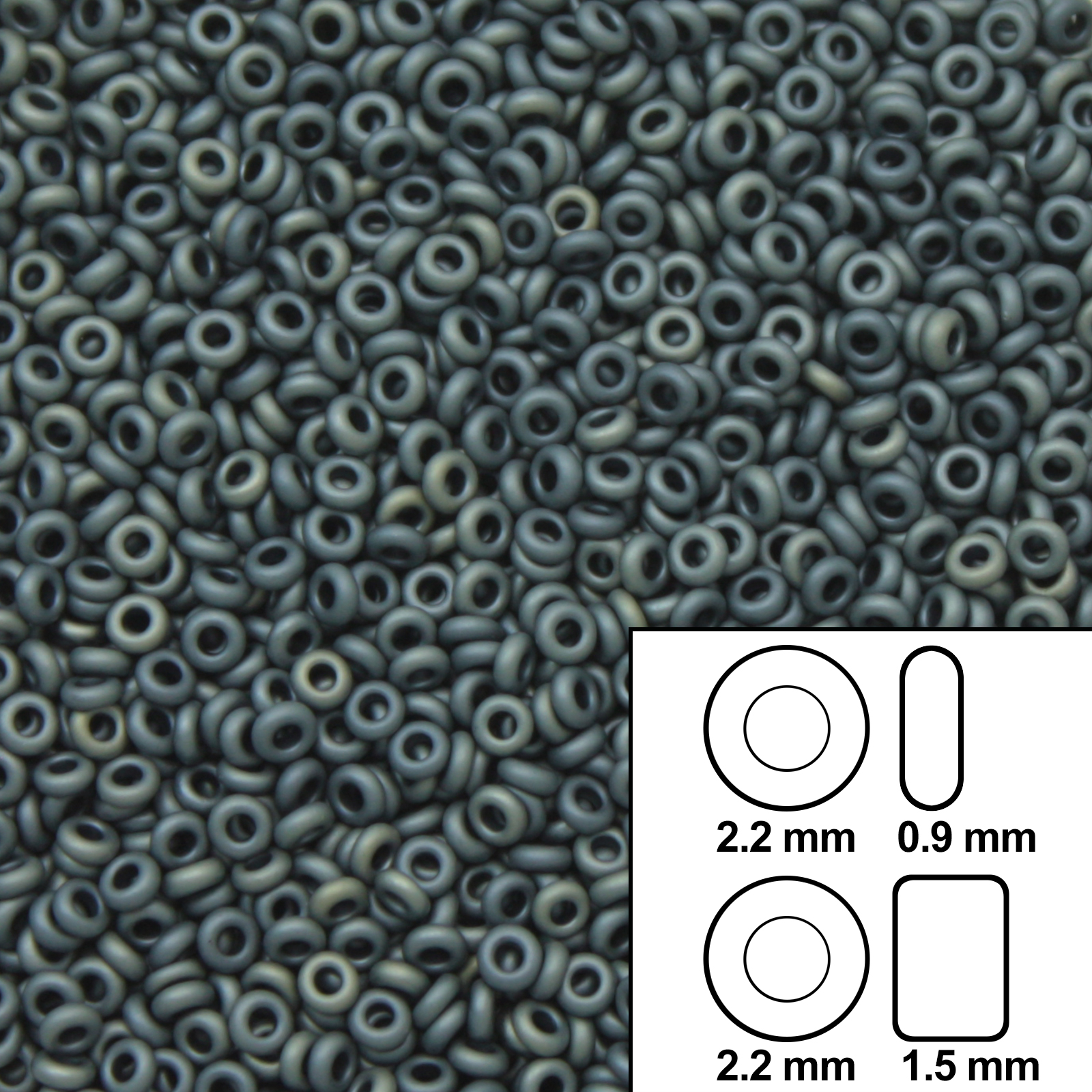 demi round toho seed beads 11/0 - matte color gunmetal (612) | 5gr