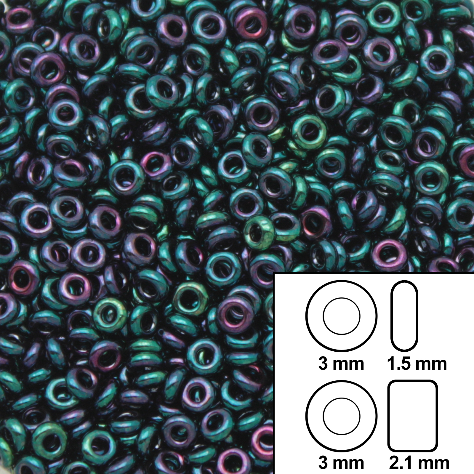 demi round toho seed beads 8/0 - higher metallic dragonfly (505) | 5gr