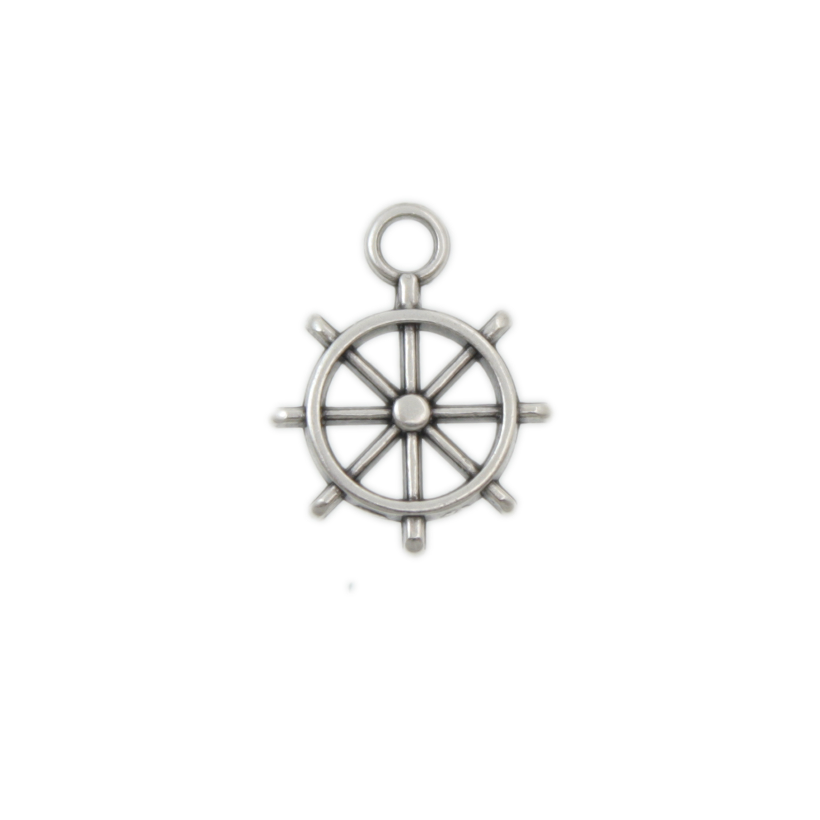 antique silver plated helm charm 15mm | 2pc