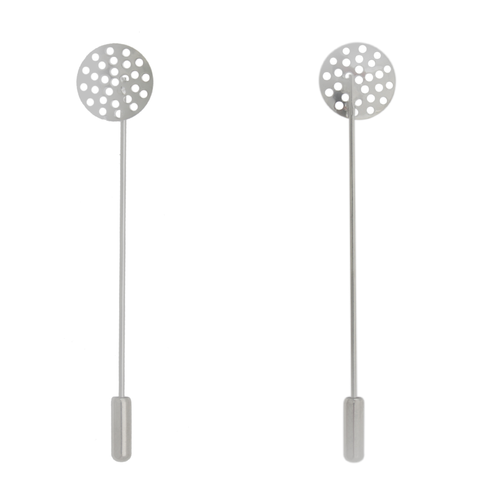 rhodium silver plated fretworked pad pin 14mm - length 55mm | 2pc