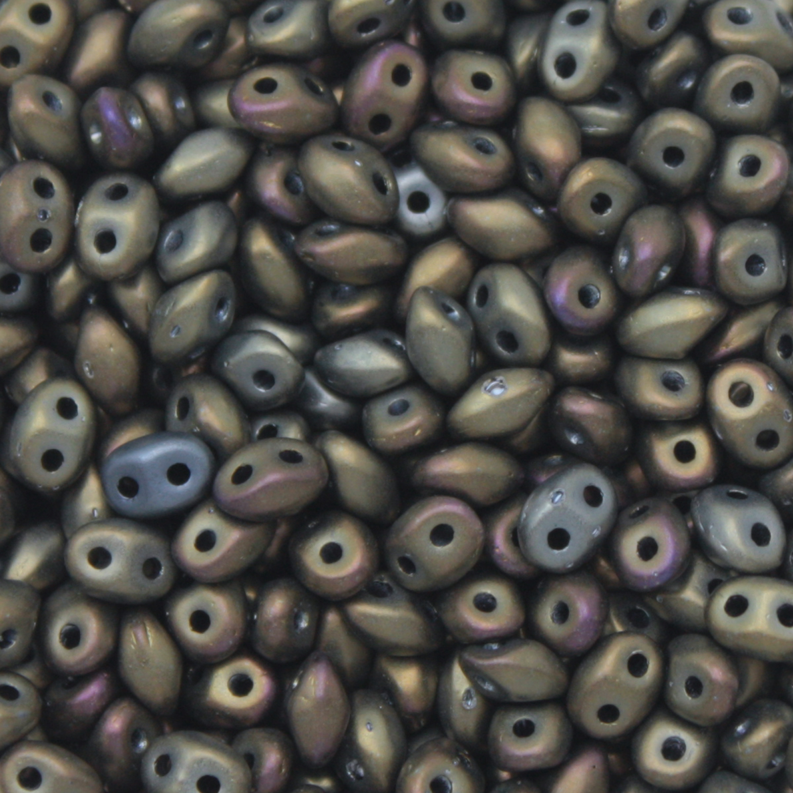 pressed twin beads iris brown 5x2,5mm | 20gr