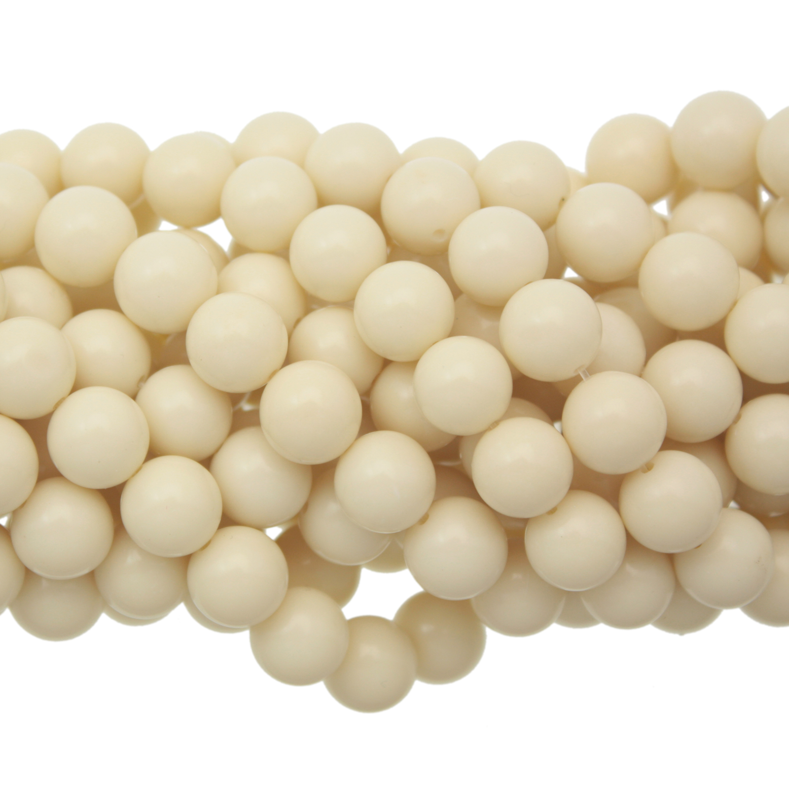 ivory synthetic smooth round 10mm | 16-inch strand