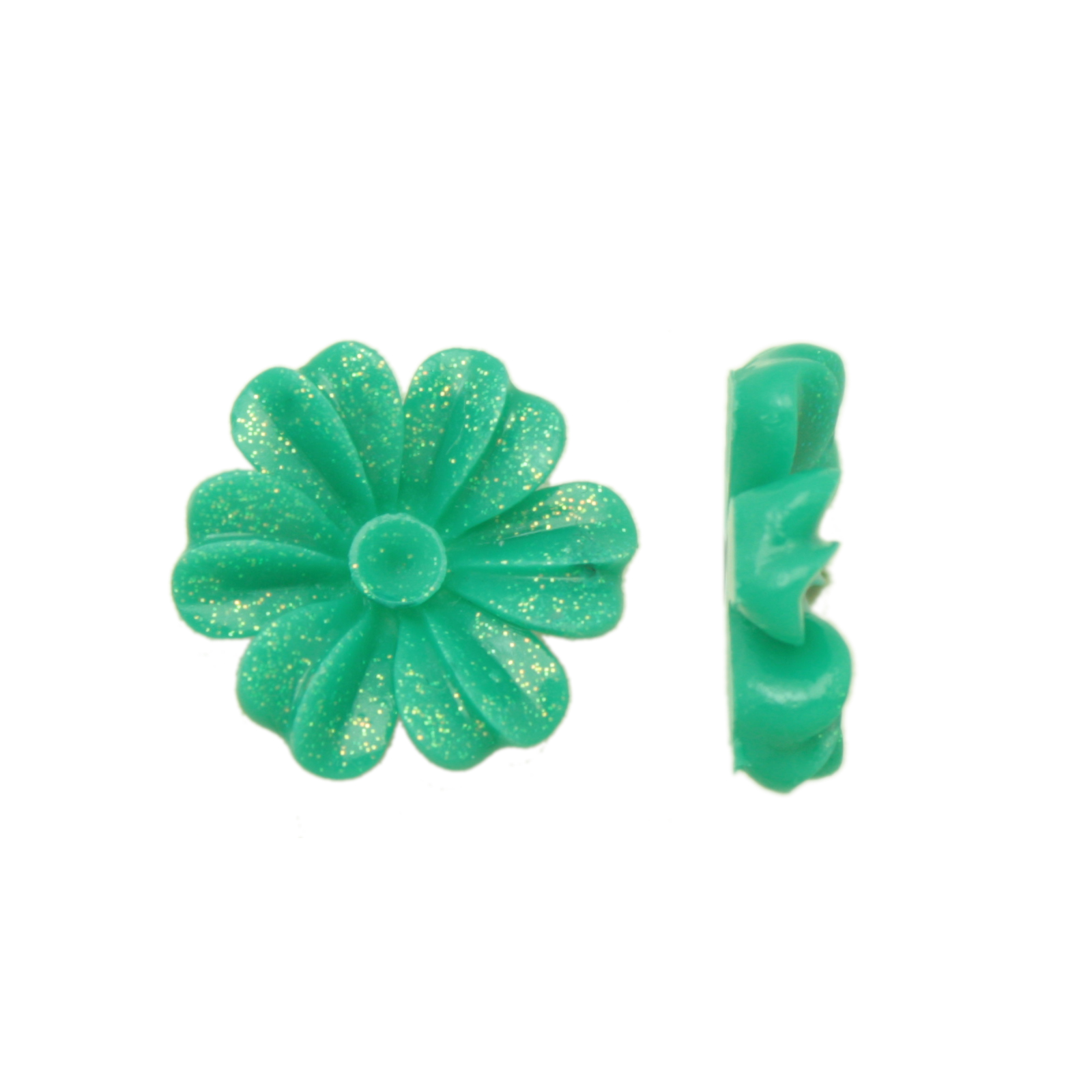 synthetische blaume cabochon emerald green glitter 20mm | 8st