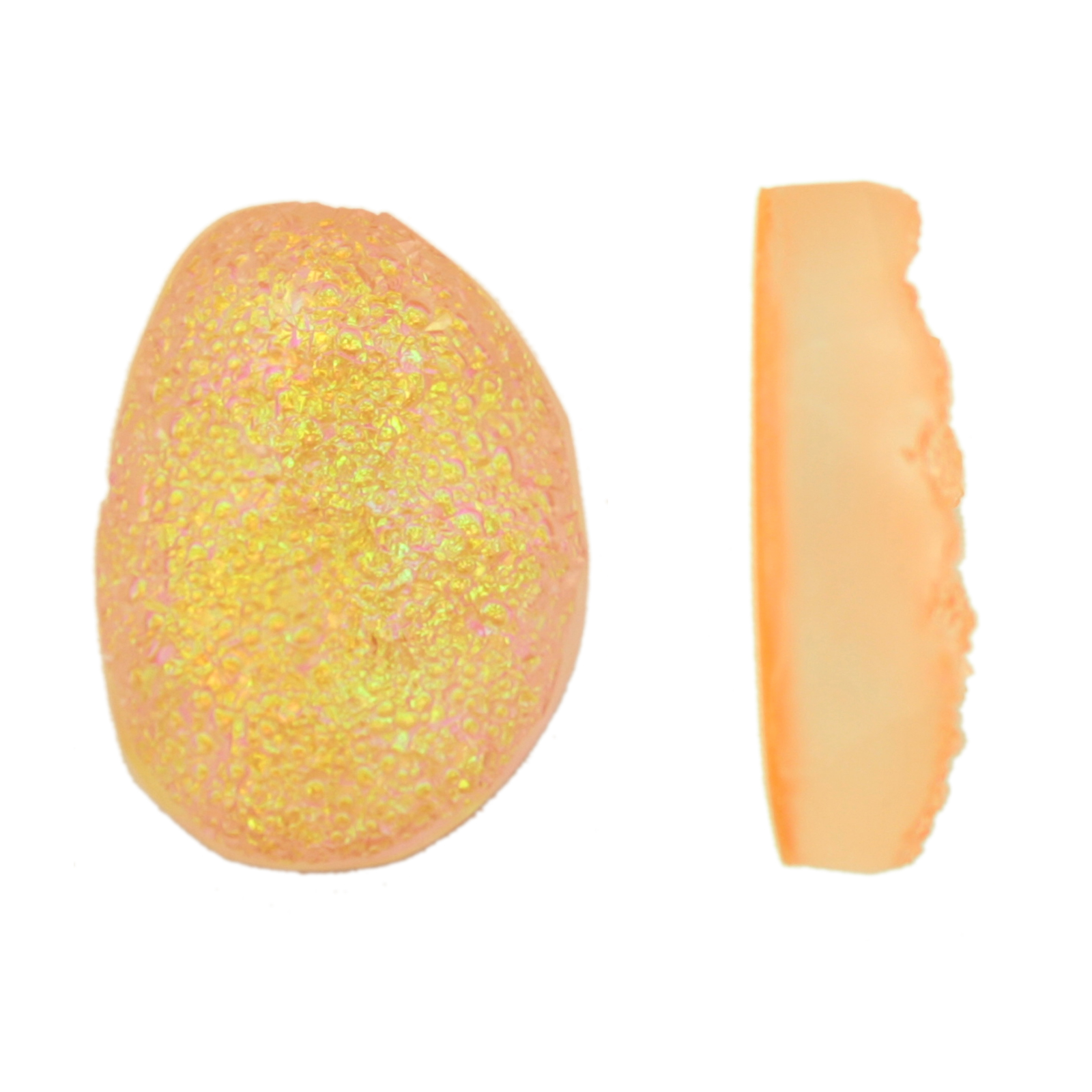 orange druzy rough cabochon free form 27x20mm | 2pc