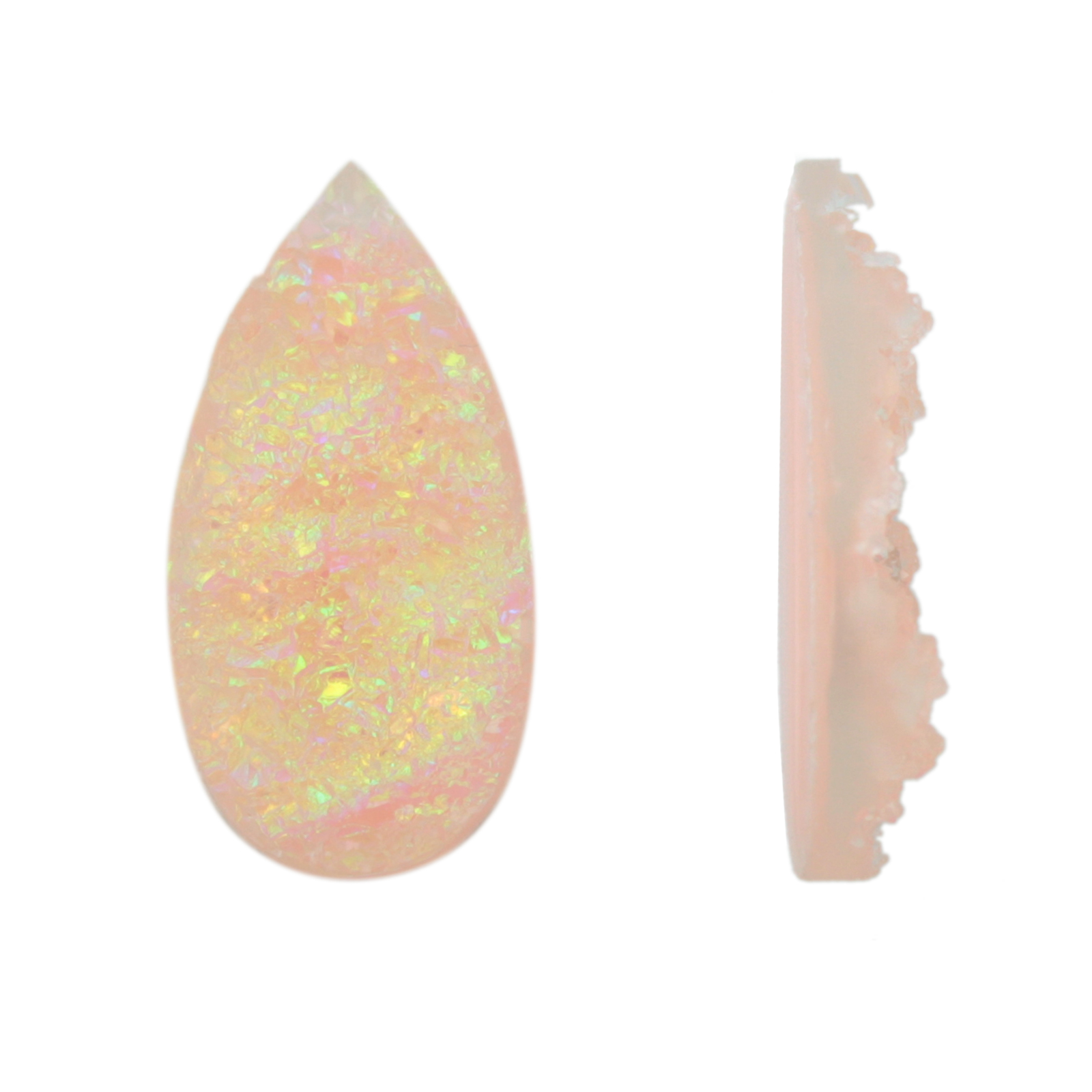druzy rough cabochon pink tropfen 29x15mm | 2st