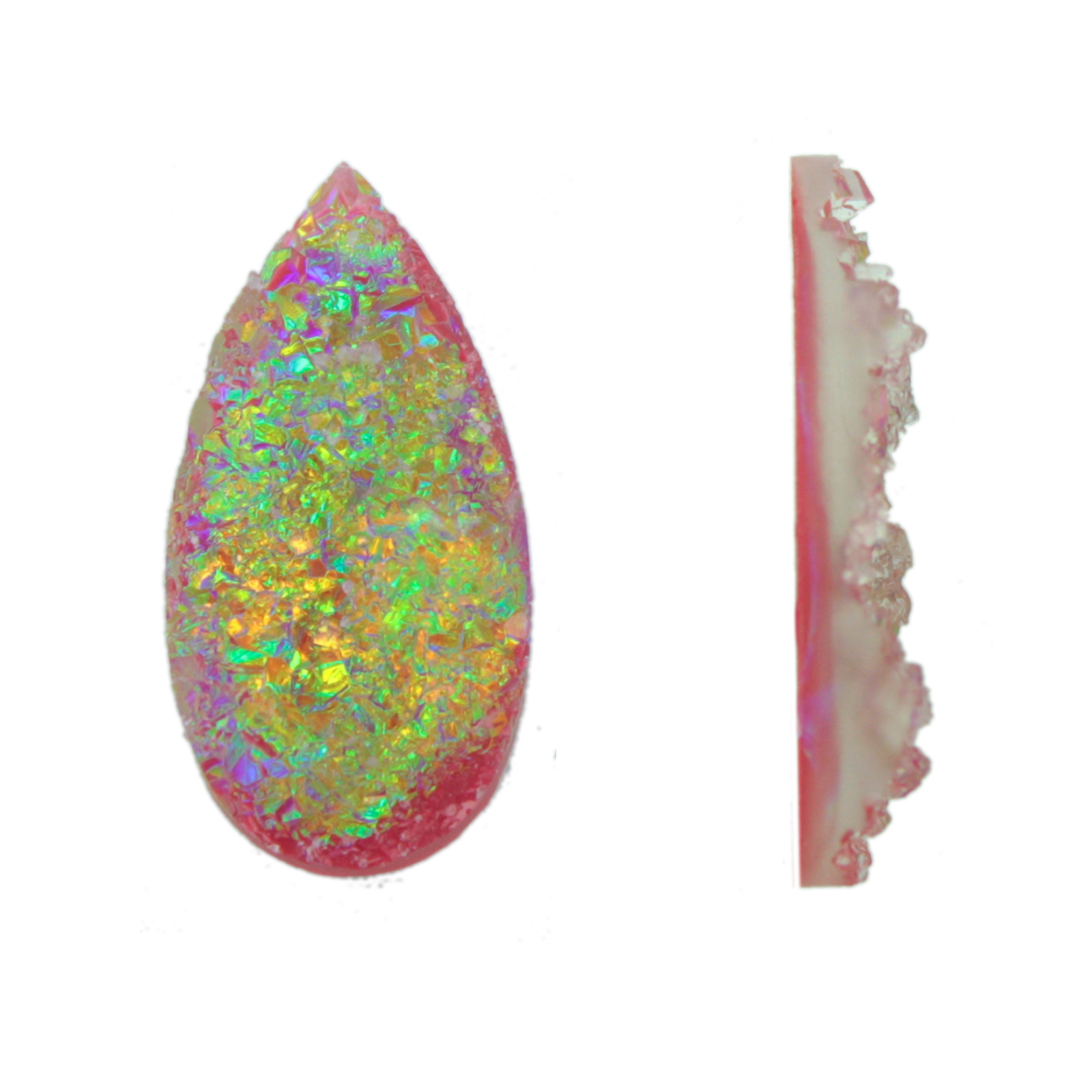 burgundy druzy rough cabochon drop 29x15mm | 2pc
