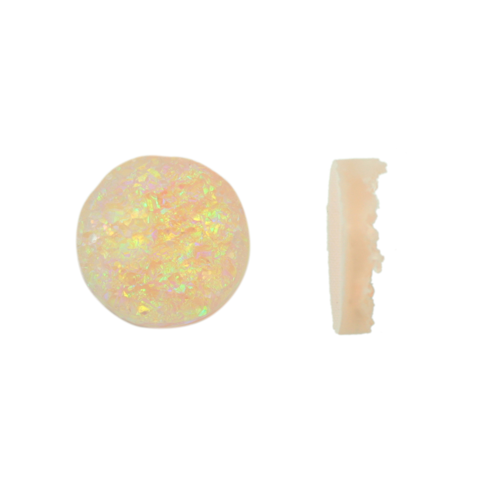 pink druzy rough cabochon round 18mm | 4pc