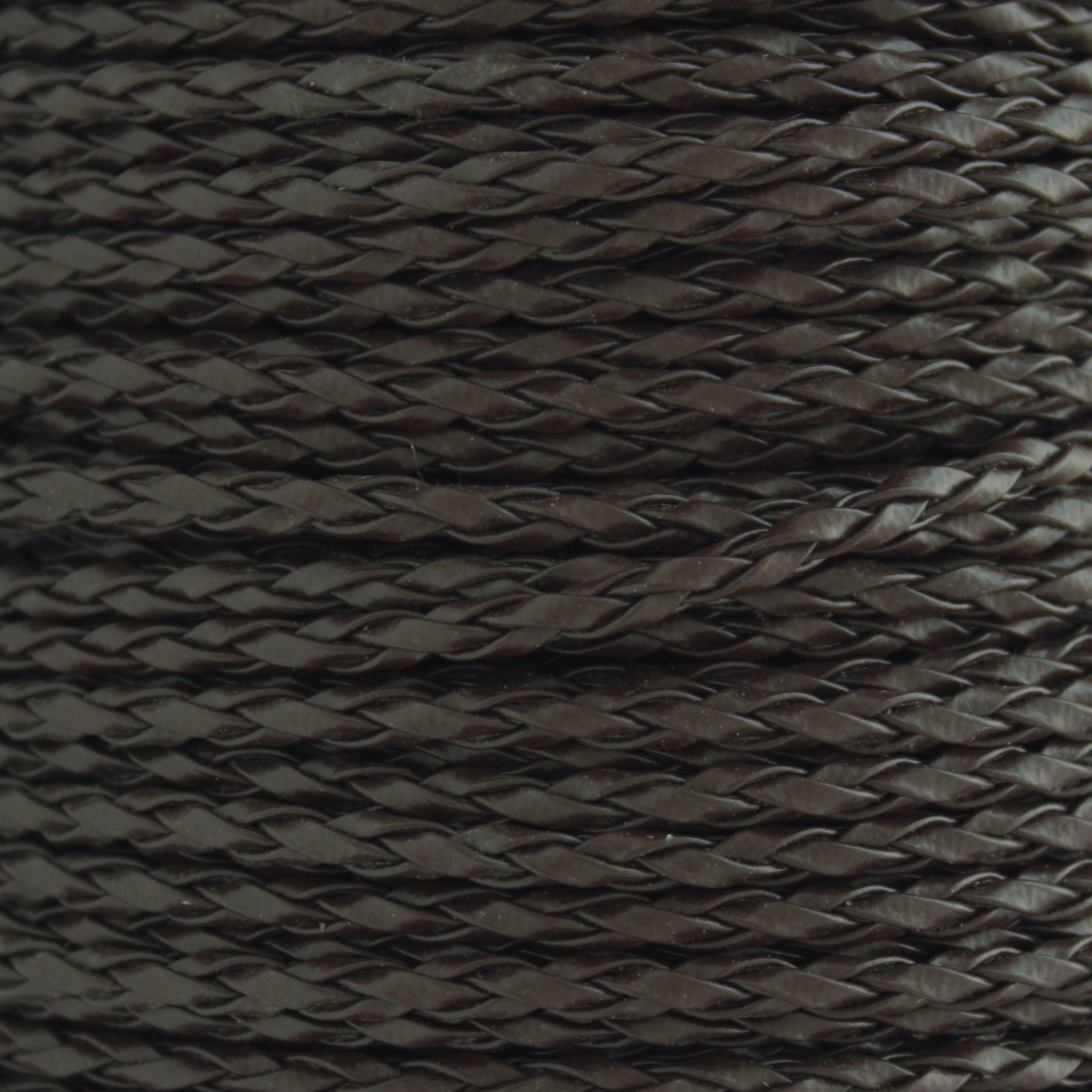 brown braided synthetic leather cord - diameter 3mm | 1mt